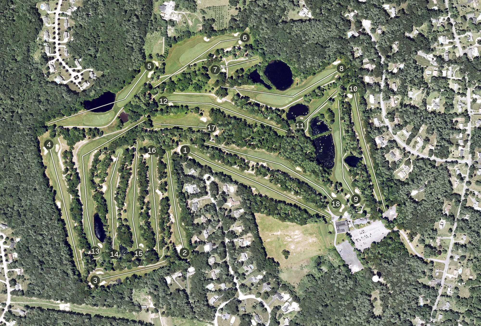 Aerial view of Pembroke Country Club, MA