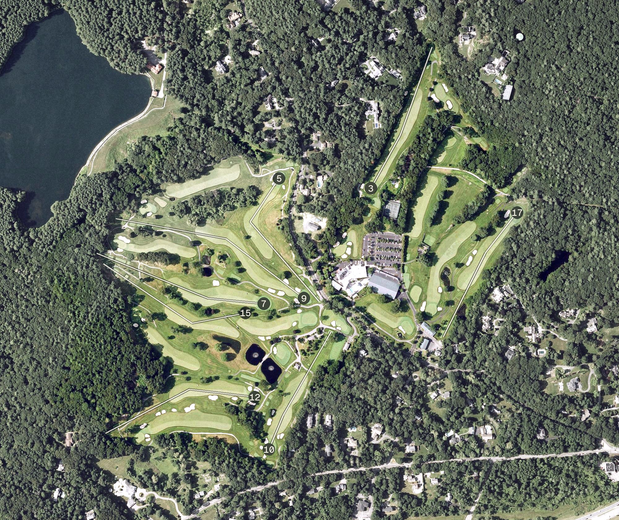 Aerial view of Pine Brook Country Club, MA