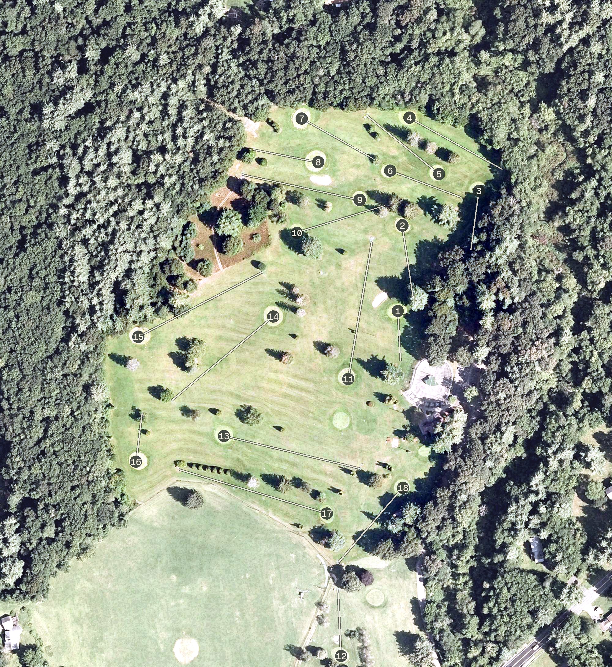 Aerial view of Pine Knoll Golf Course, MA