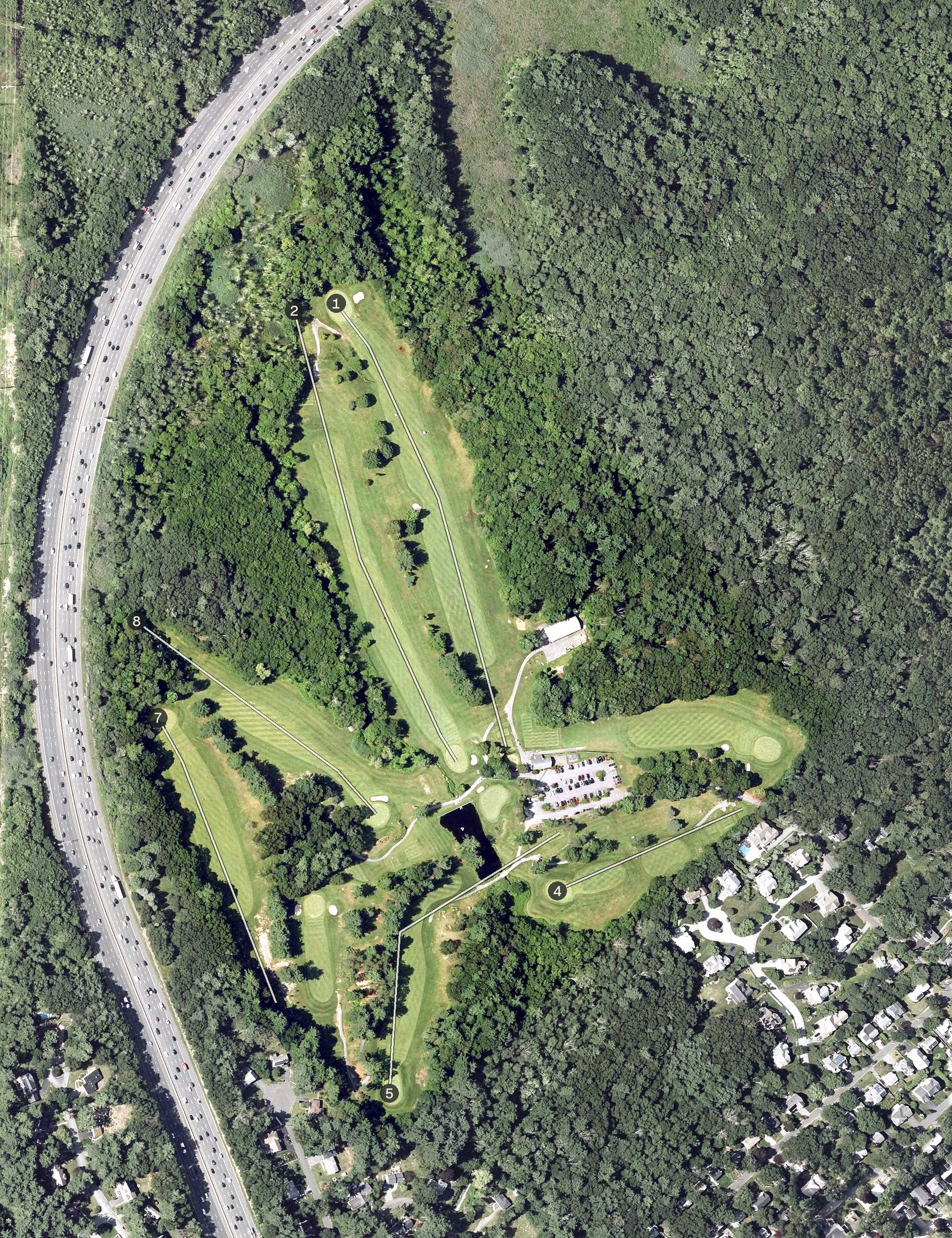 Aerial view of Pine Meadows Golf Course, MA