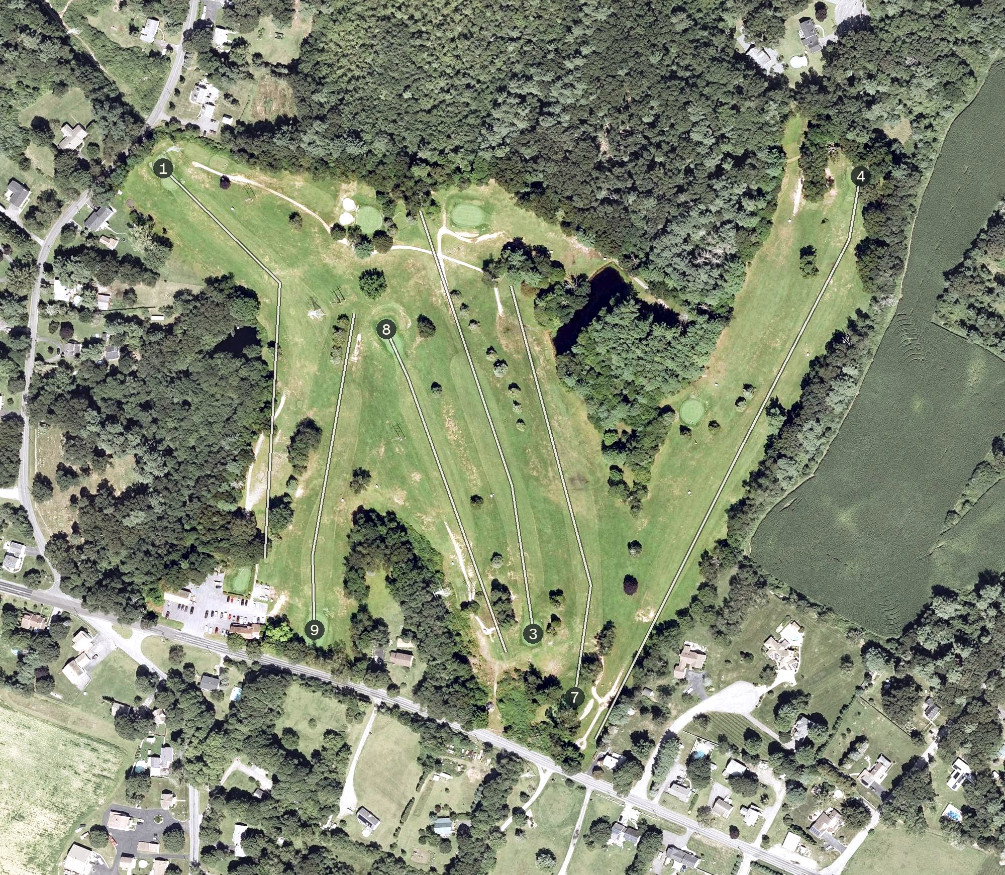Aerial view of Pine Valley Country Club, MA