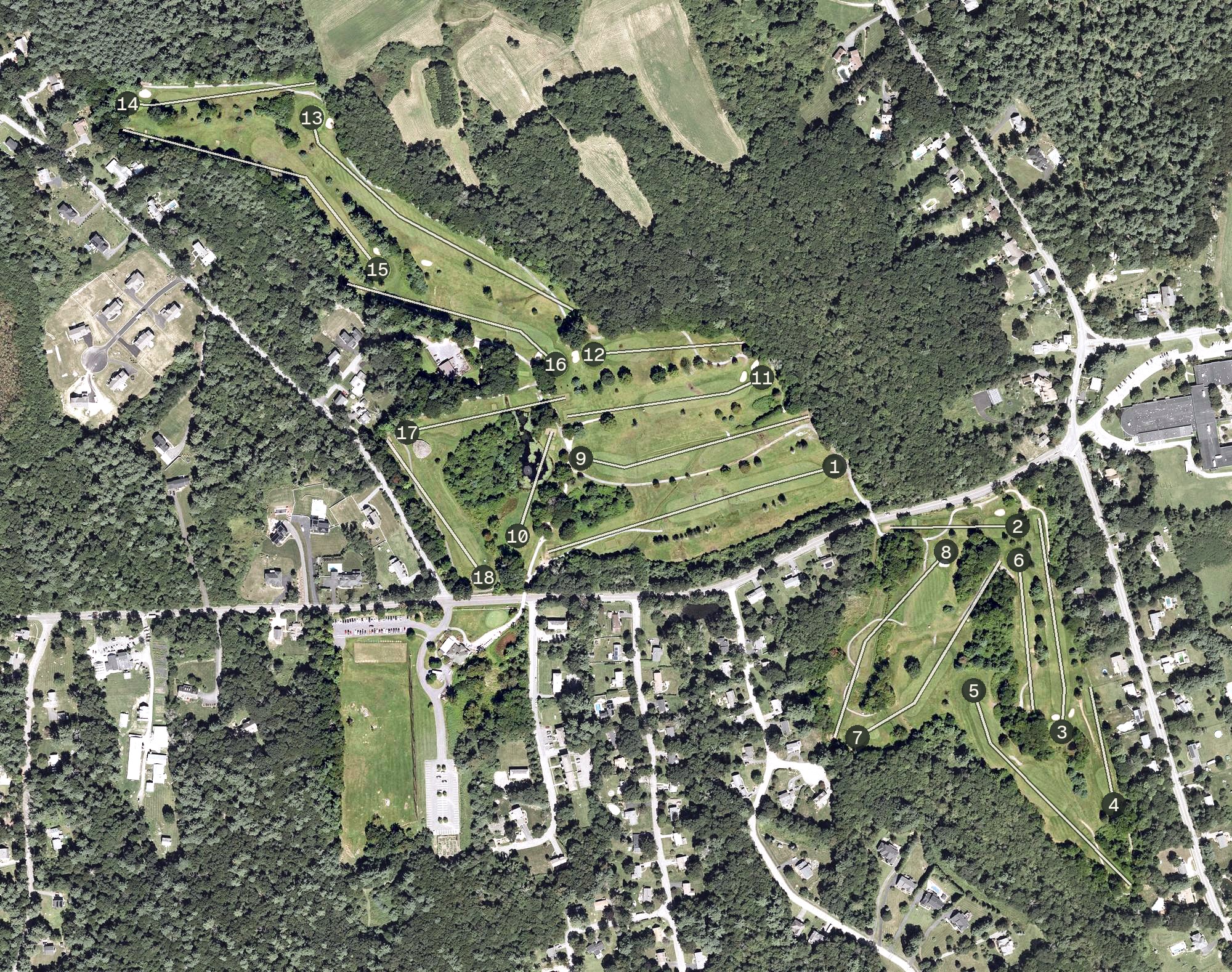 Aerial view of Pinecrest Golf Club, MA