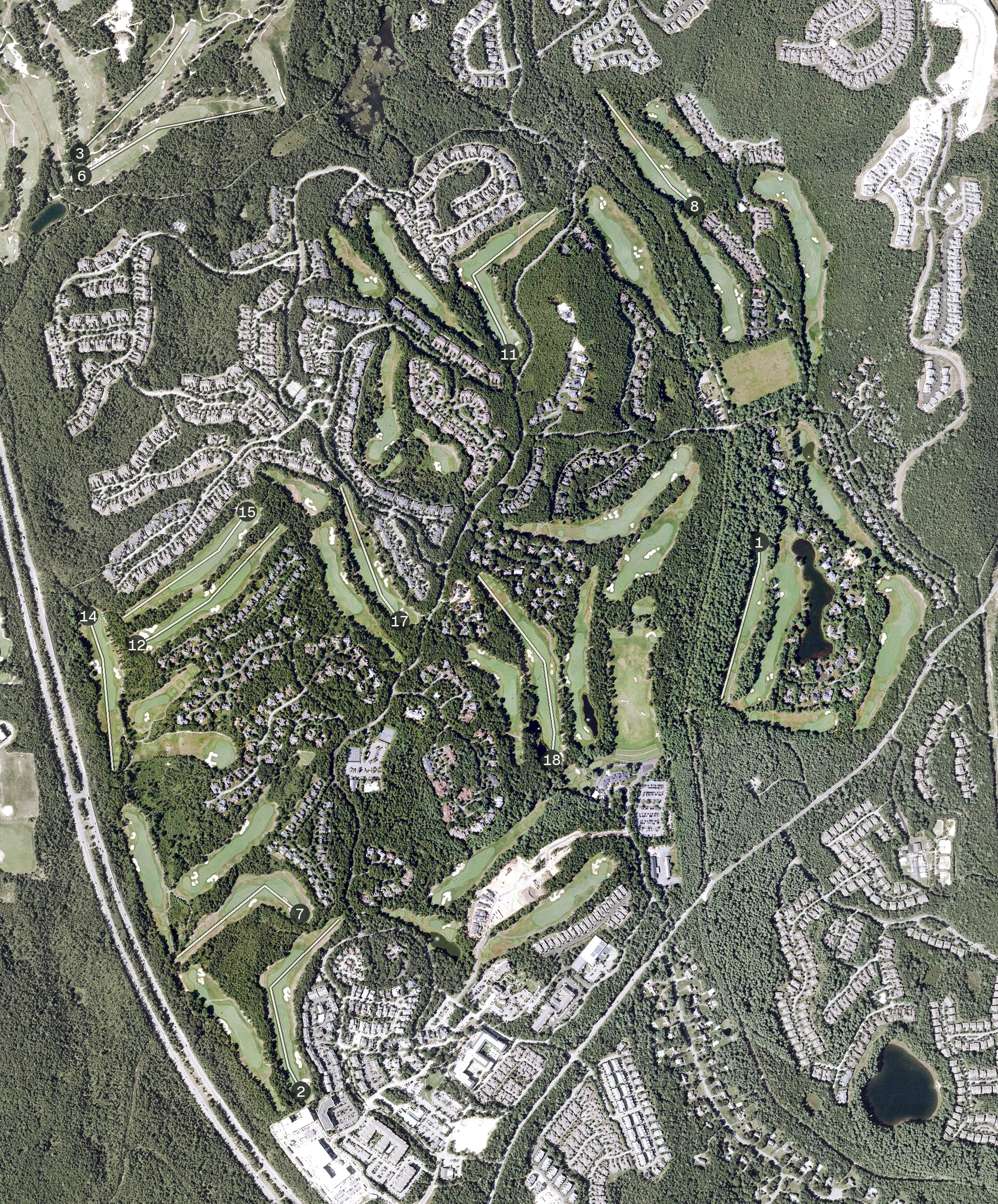 Aerial view of Pinehills Golf Club, MA