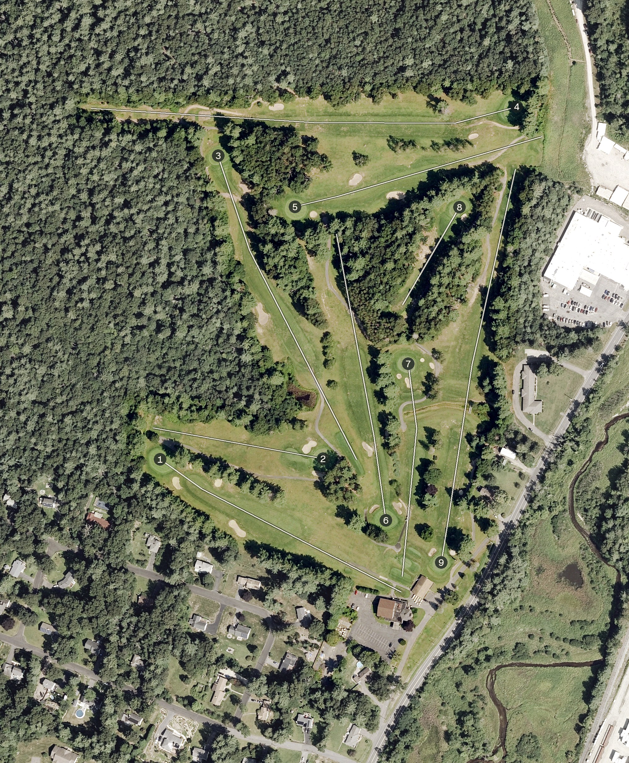 Aerial view of Quaboag Country Club, MA
