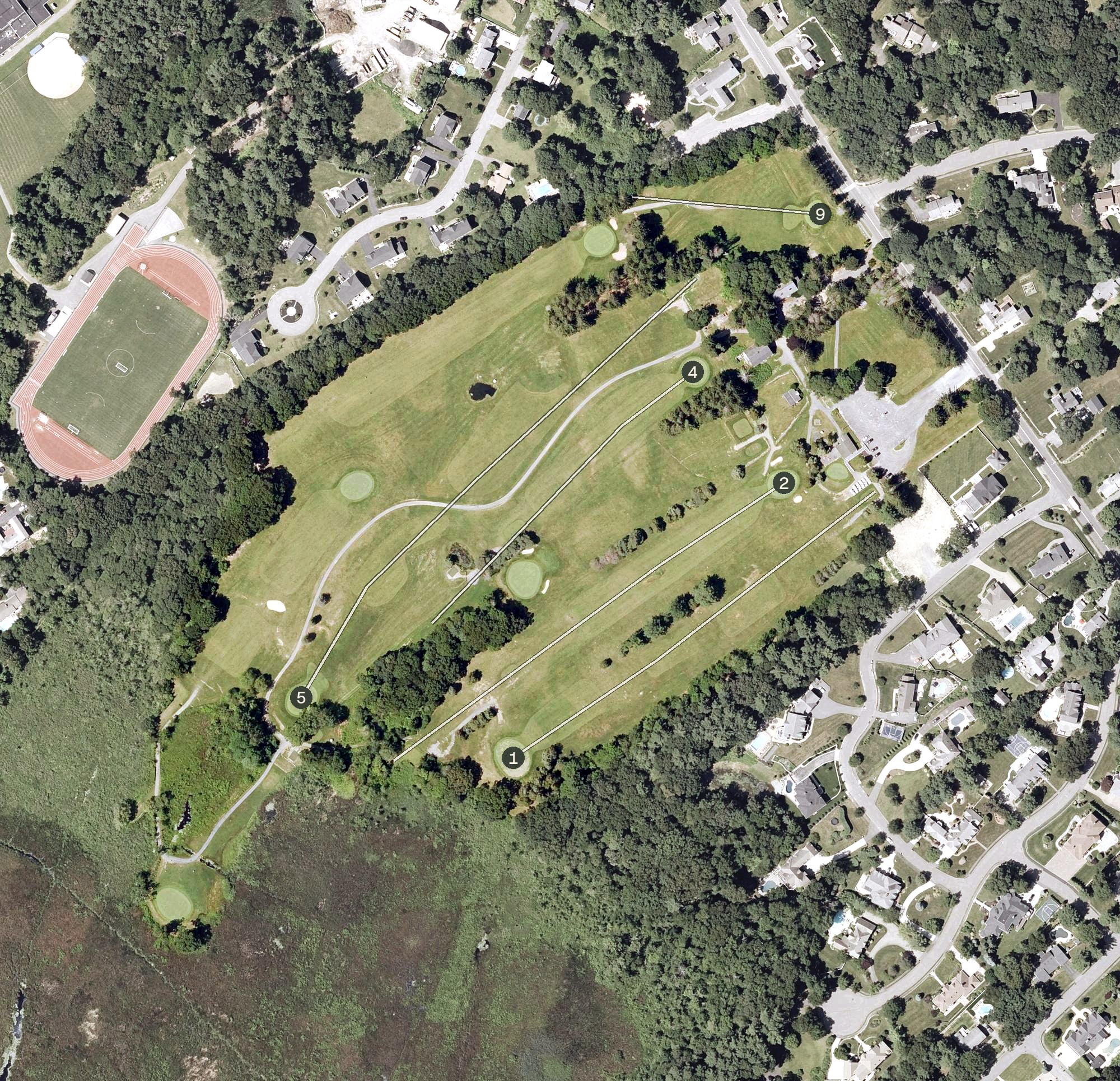 Aerial view of Reedy Meadow Golf Course, MA