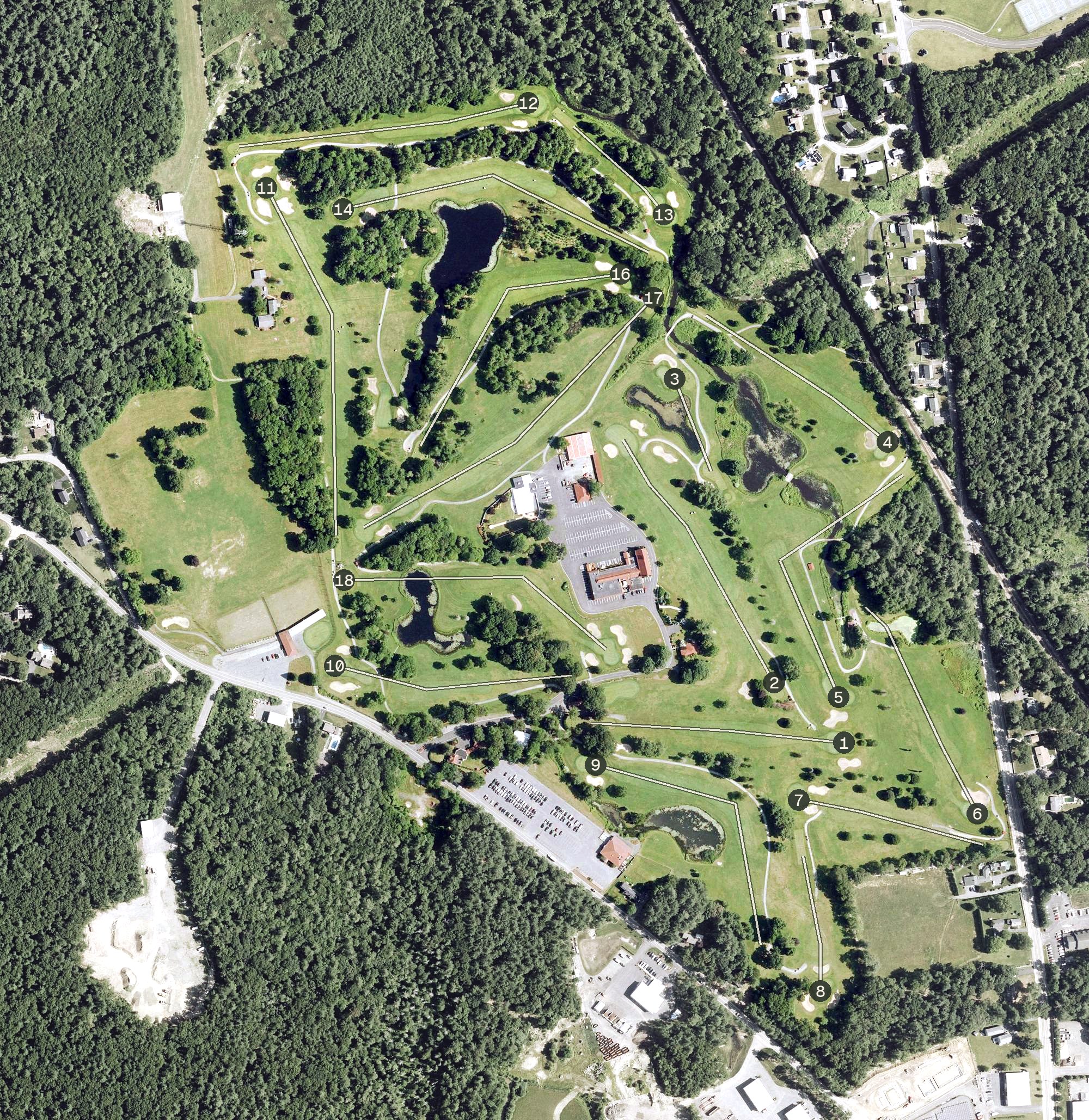 Aerial view of Ridders Farm Golf Club, MA