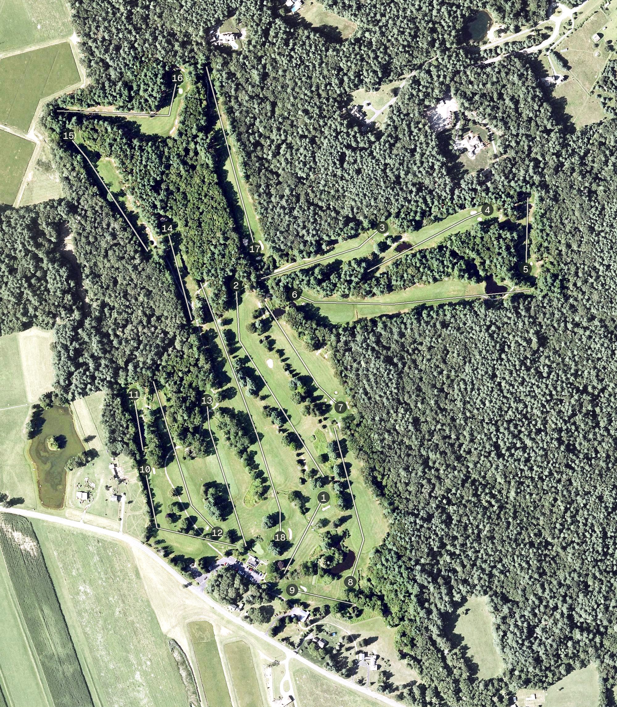 Aerial view of Rochester Golf Club, MA