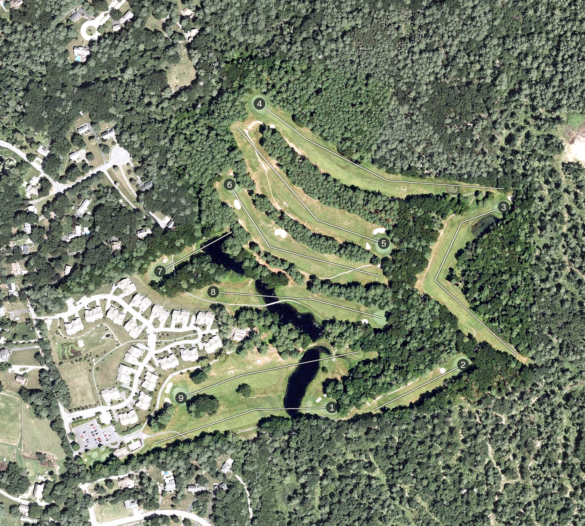 Aerial view of Rowley Country Club, MA