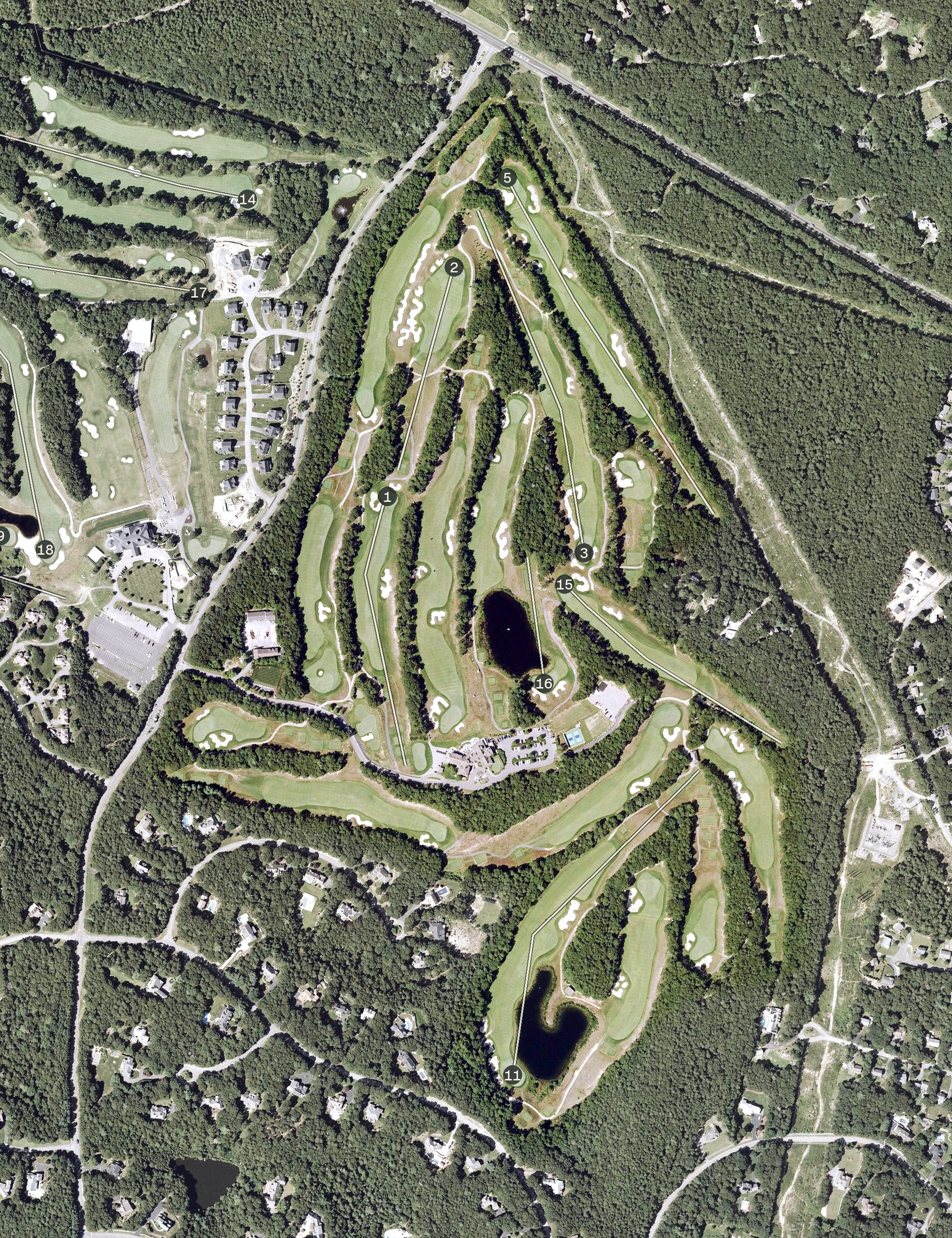 Aerial view of Sacconnesset Golf Club, MA