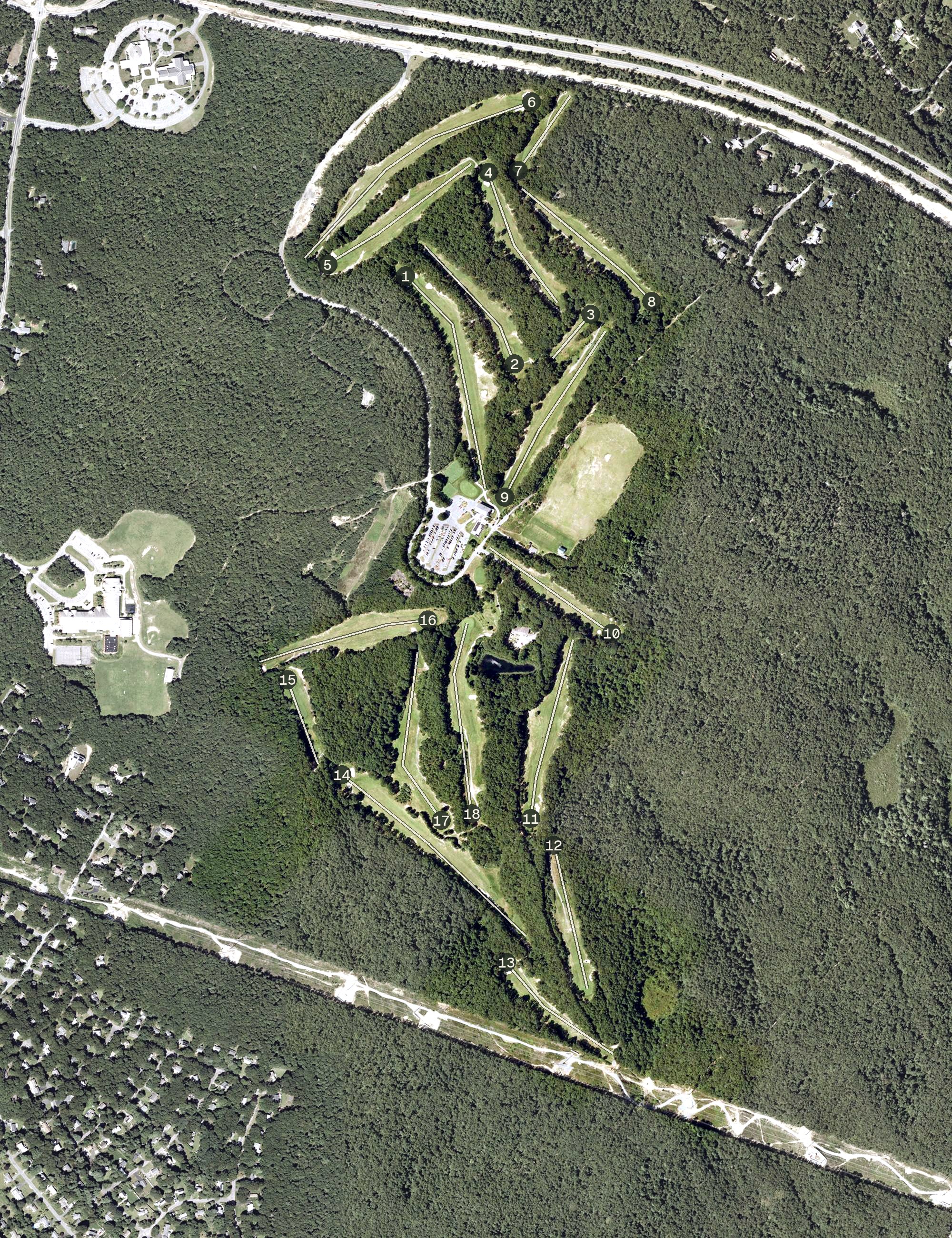 Aerial view of Sandwich Hollows Golf Club, MA