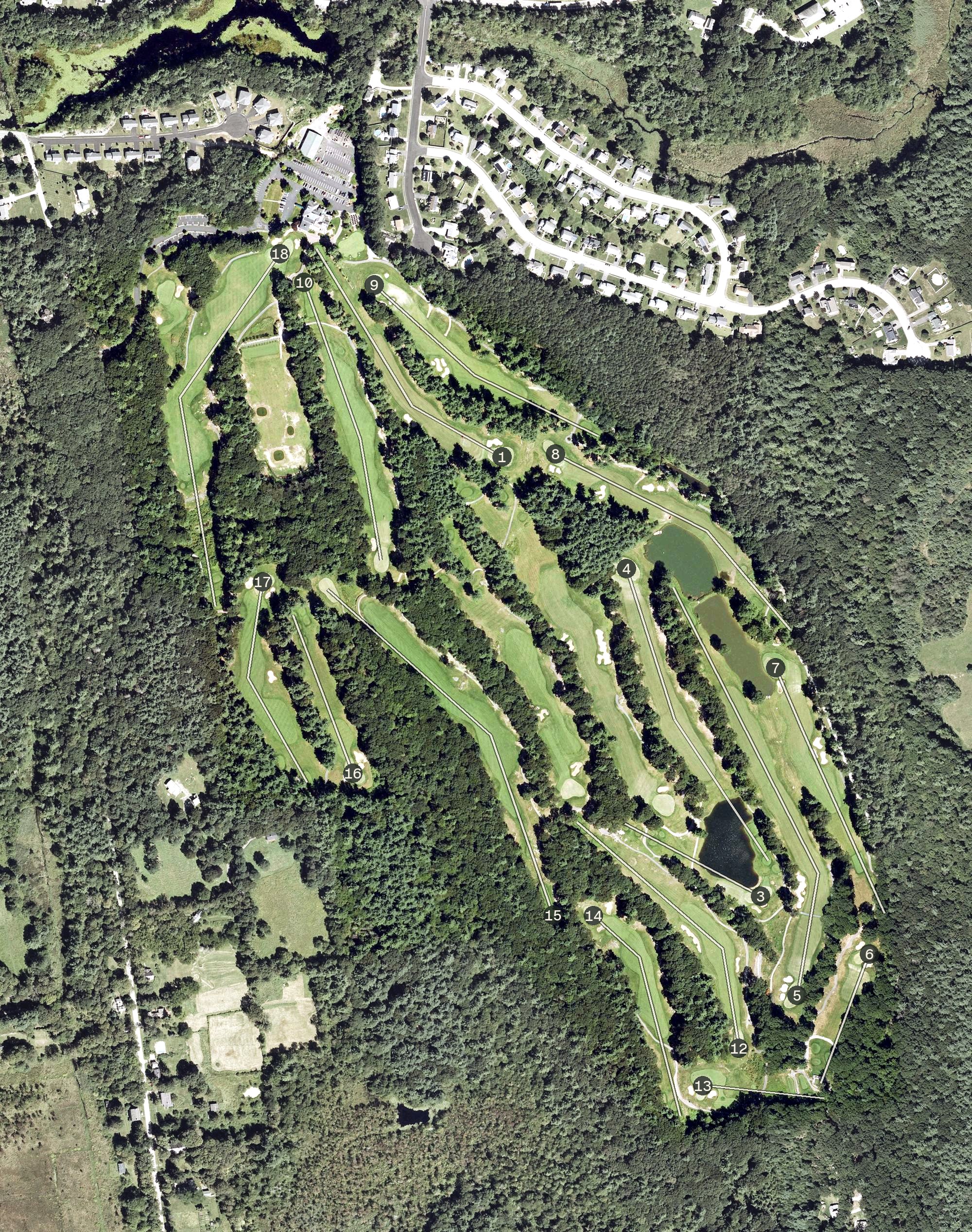 Aerial view of Shaker Hills Country Club, MA