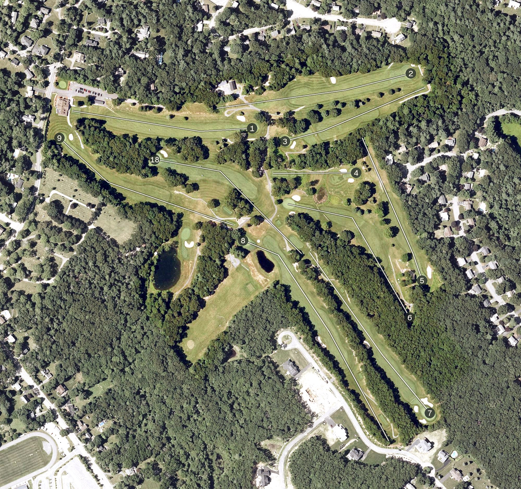 Aerial view of Sharon Country Club, MA