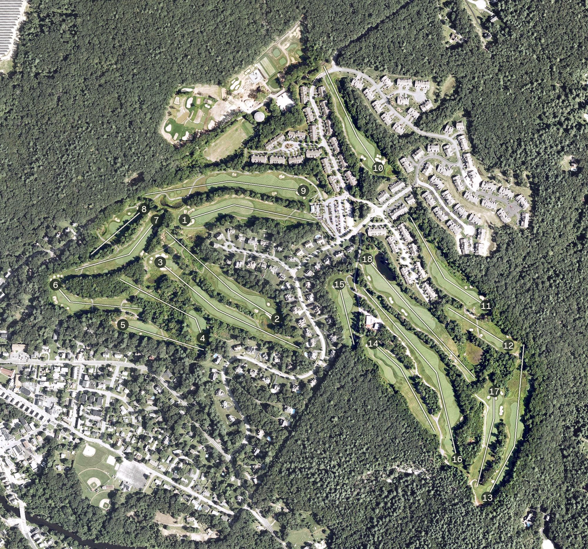 Aerial view of Shining Rock Golf Club, MA