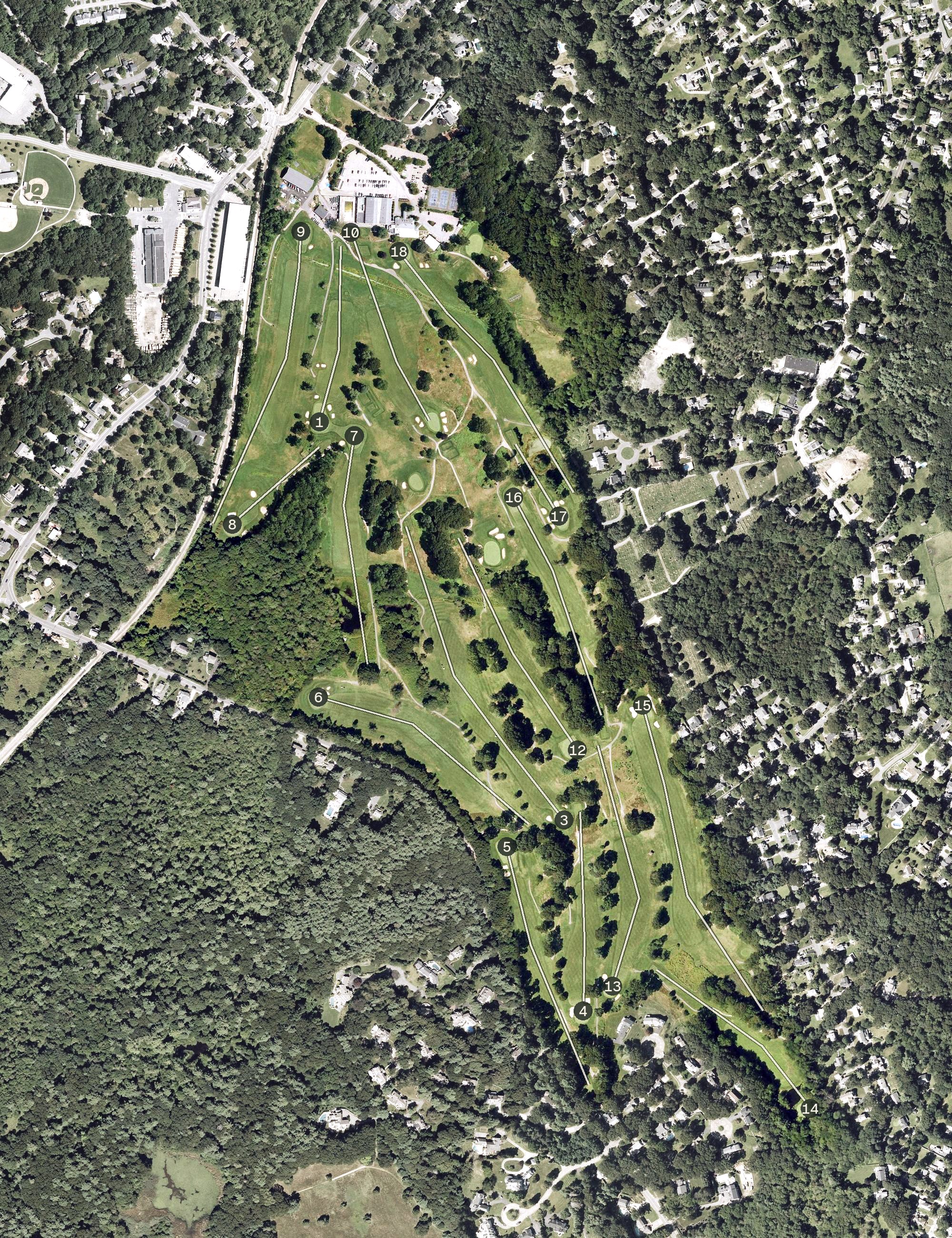Aerial view of South Shore Country Club, MA