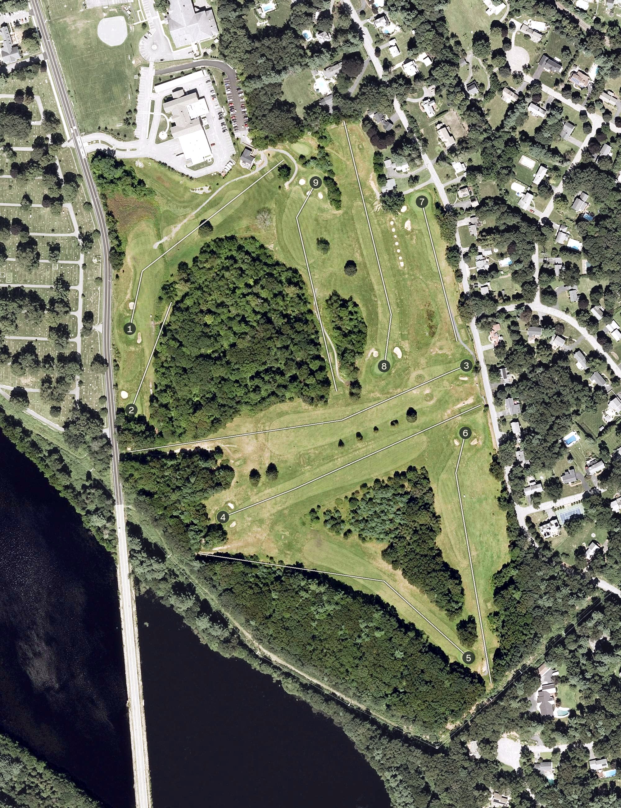 Aerial view of Southborough Golf Club, MA