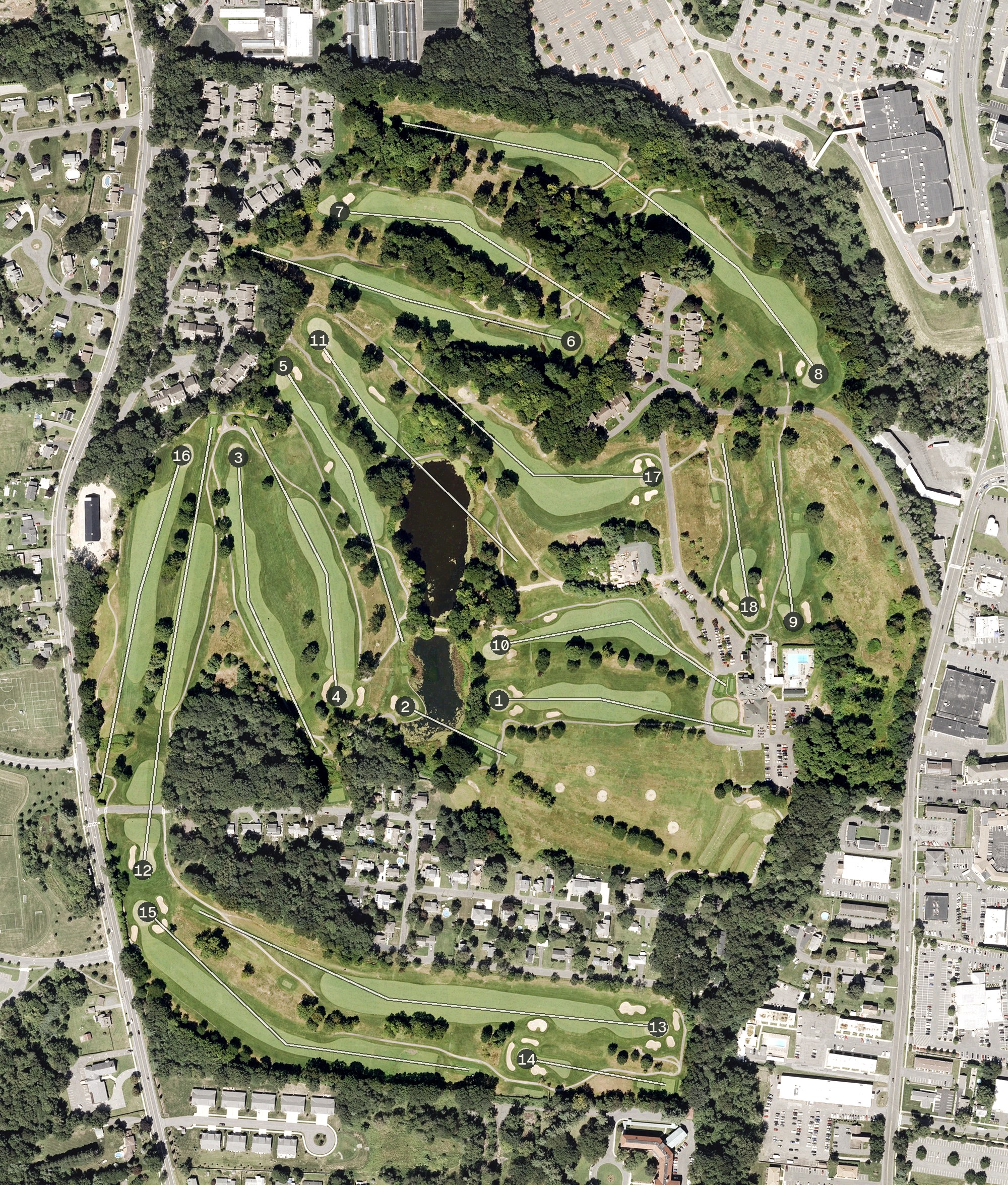 Aerial view of Springfield Country Club, MA