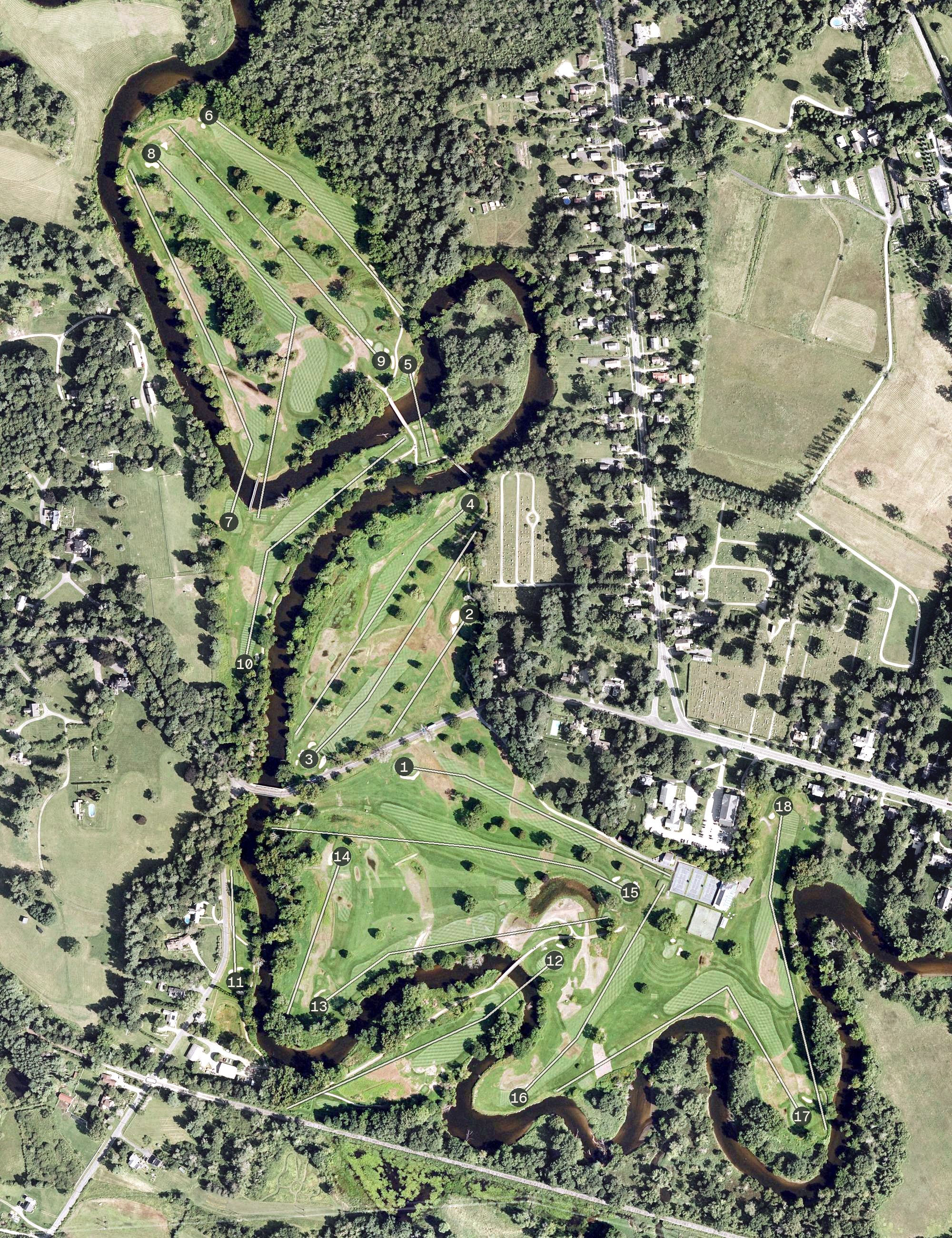 Aerial view of Stockbridge Golf Club, MA