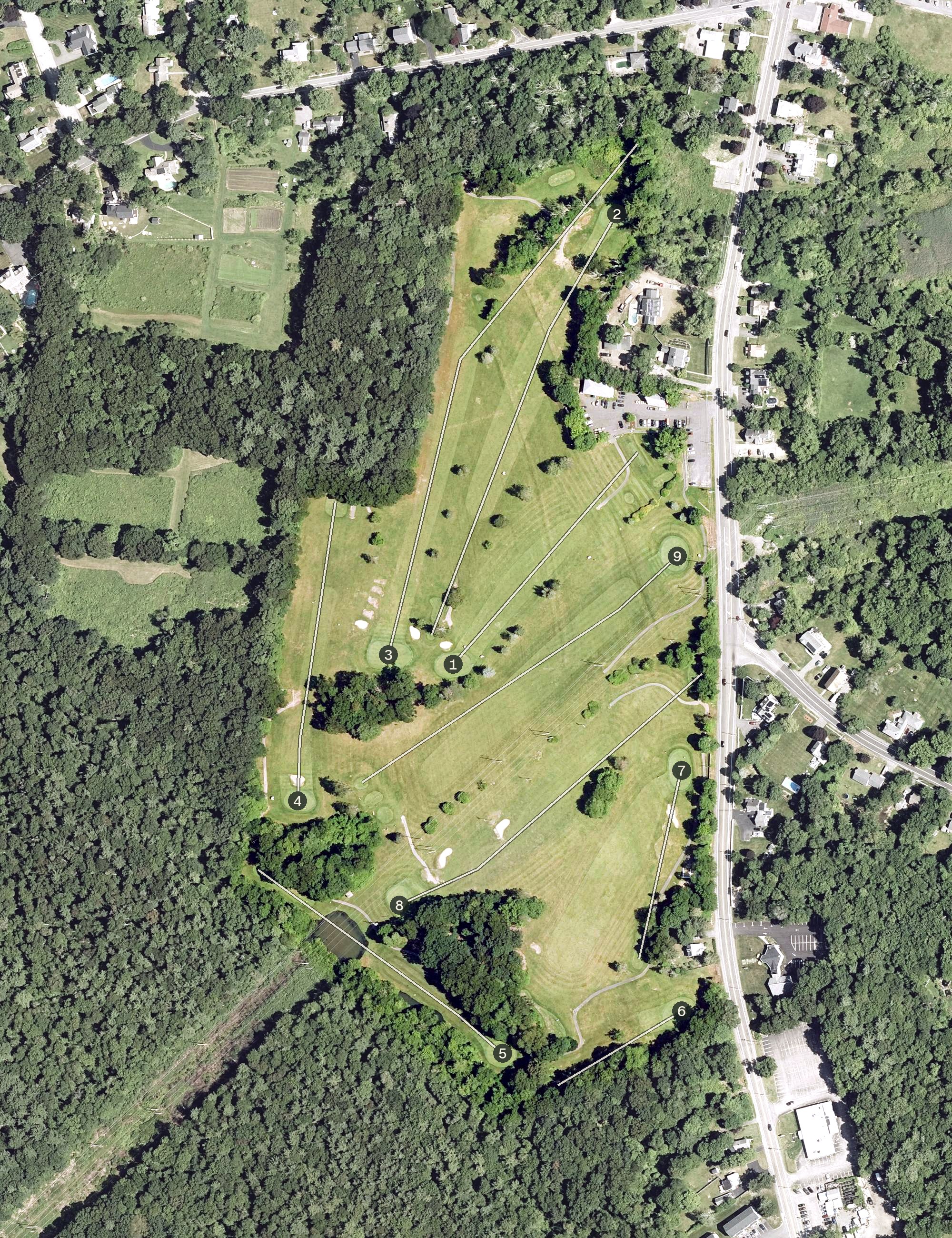 Aerial view of Strawberry Valley Golf Course, MA