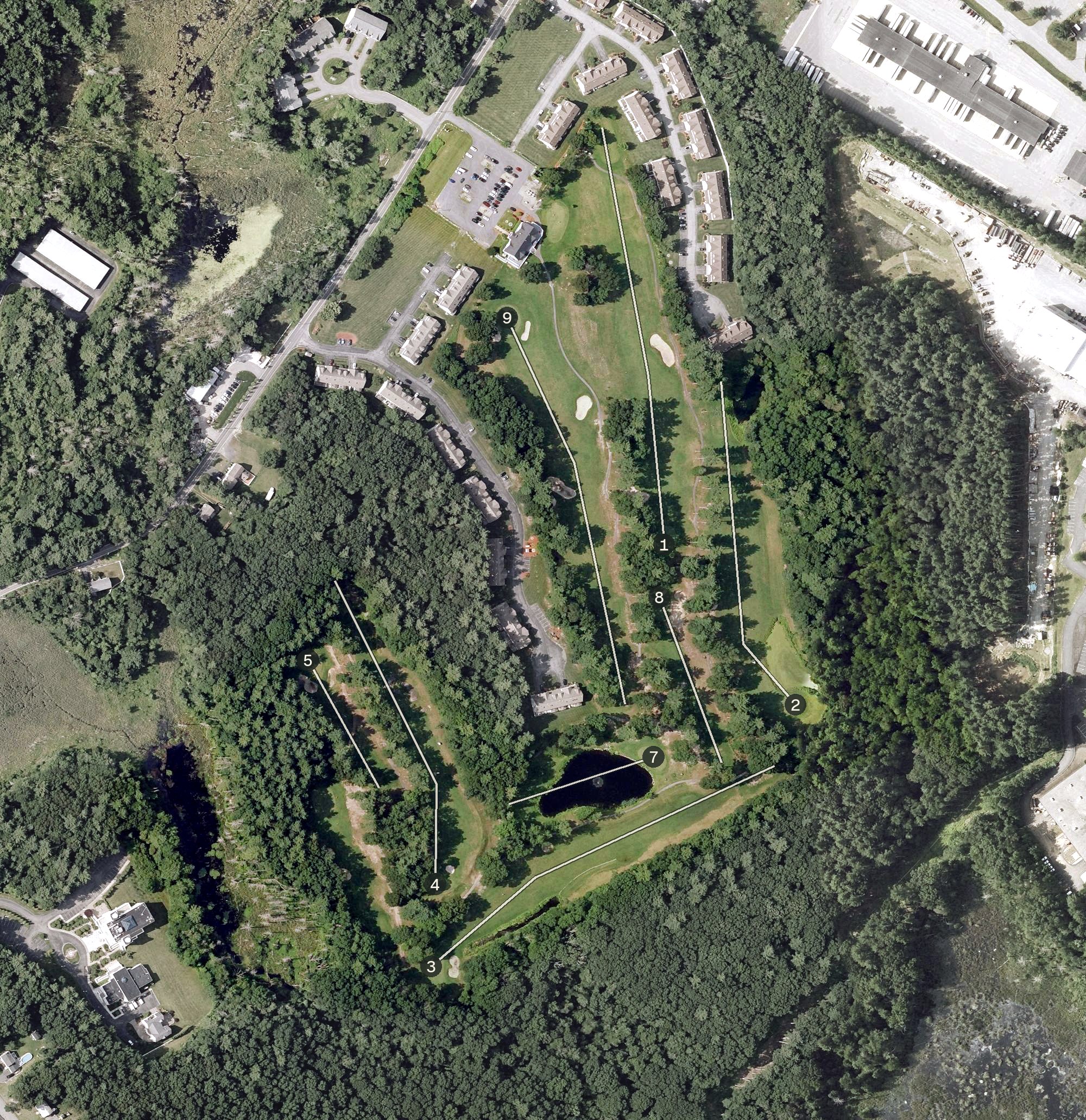 Aerial view of Swanson Meadows Golf Course, MA