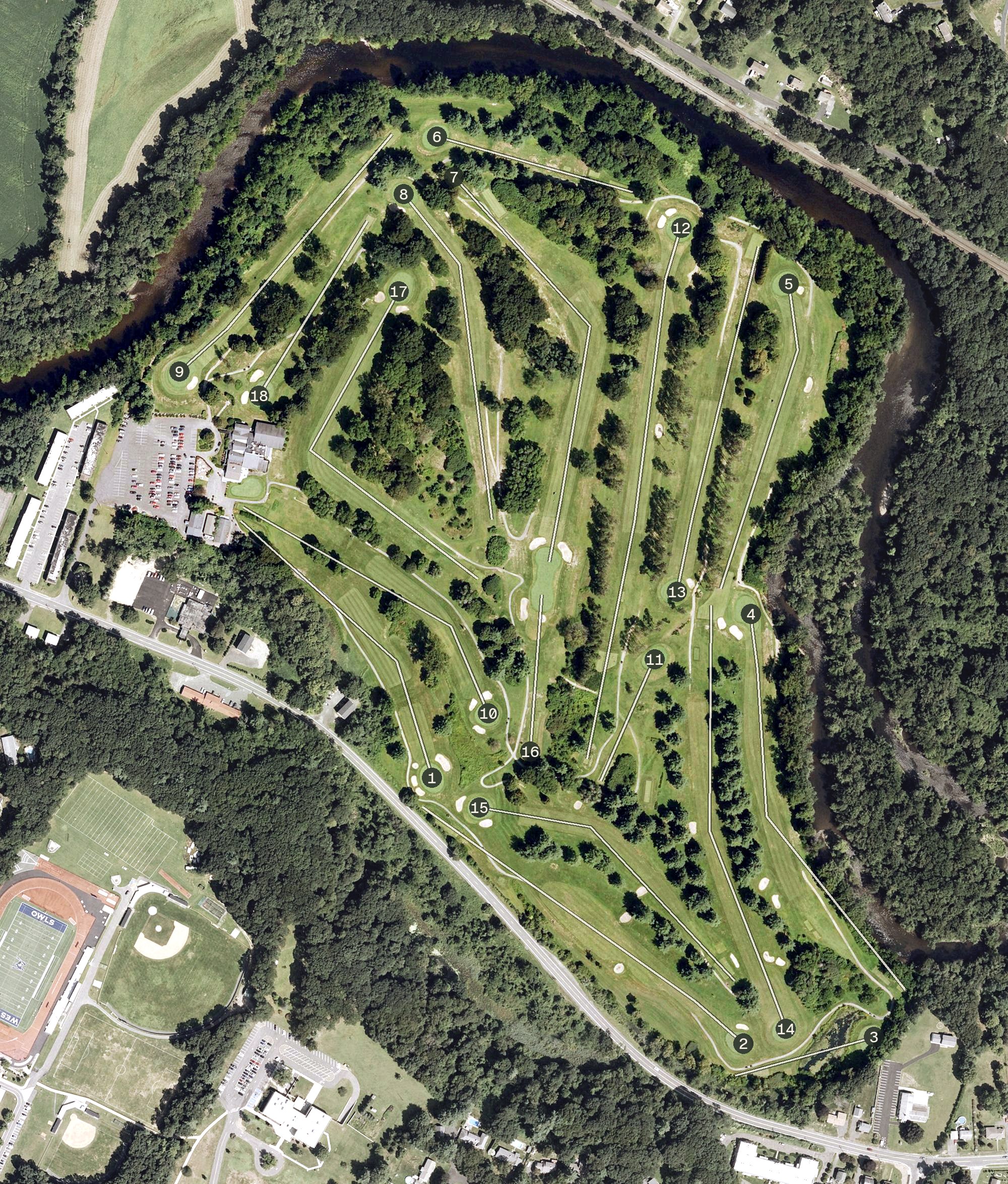 Aerial view of Tekoa Country Club, MA