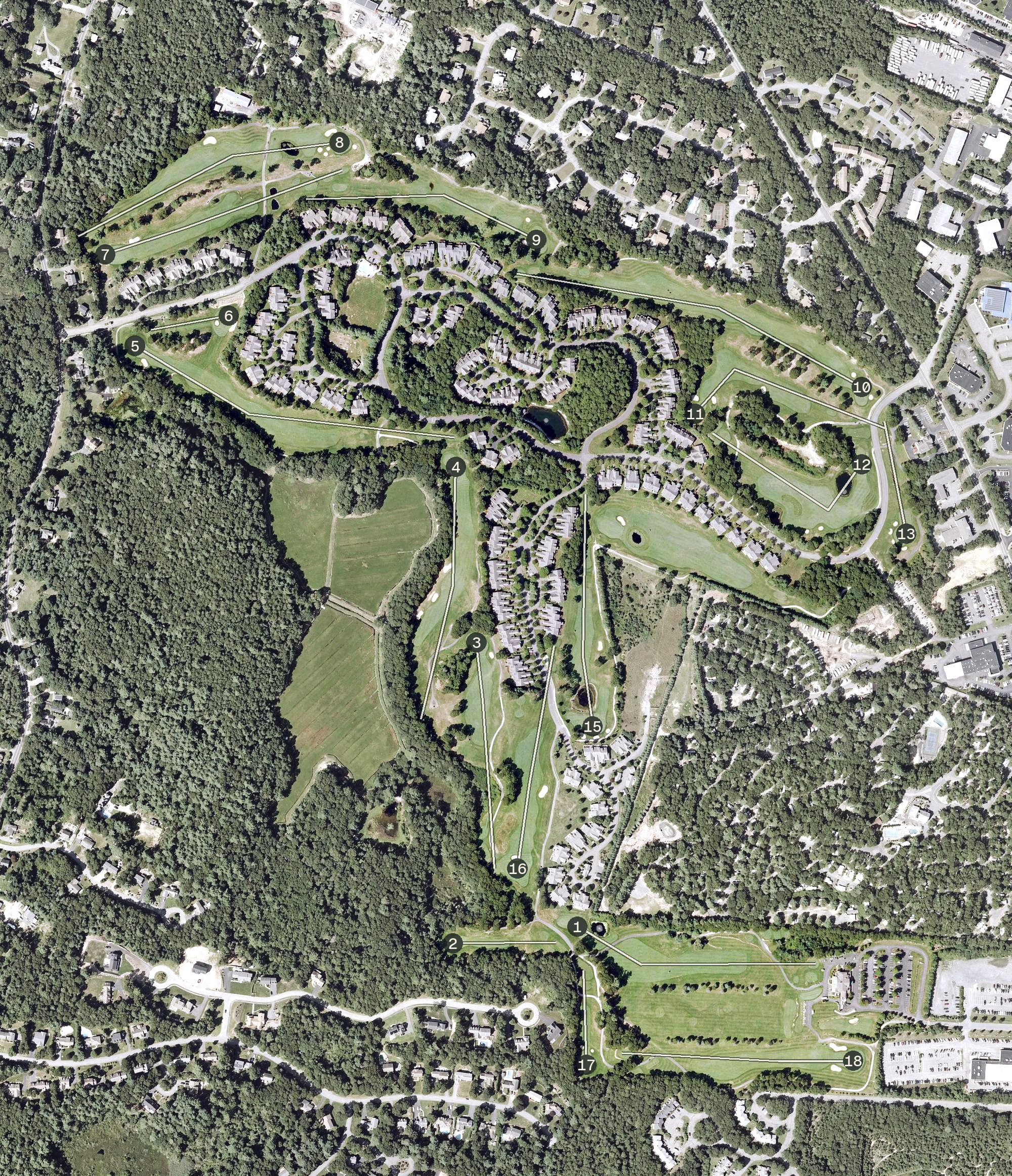 Aerial view of The Brookside Club, MA