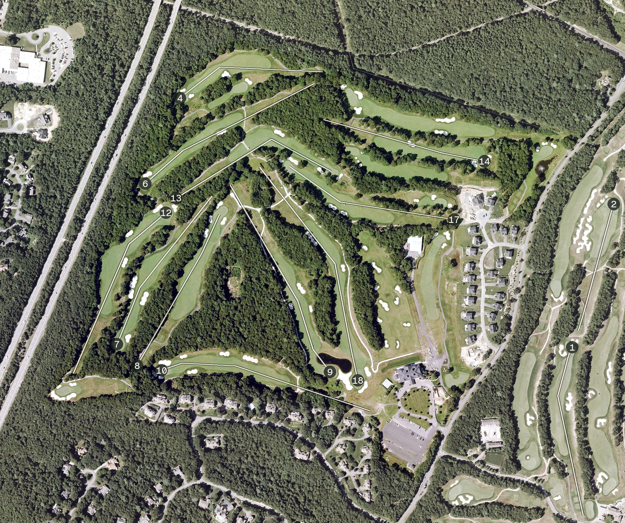 Aerial view of The Cape Club, MA