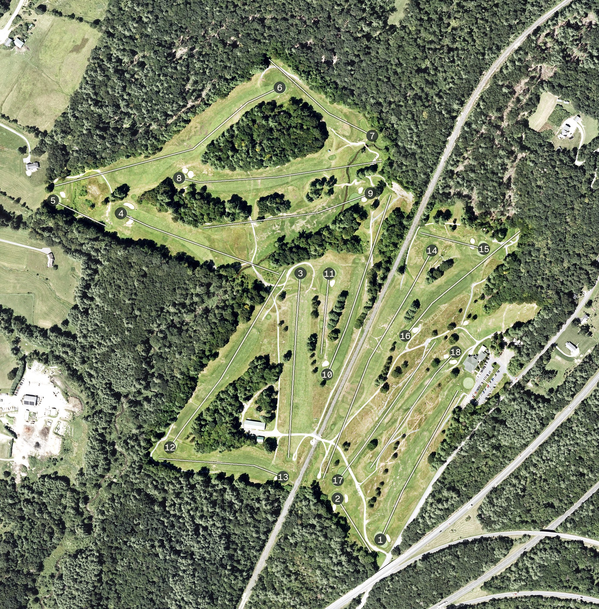 Aerial view of The Country Club of Greenfield, MA