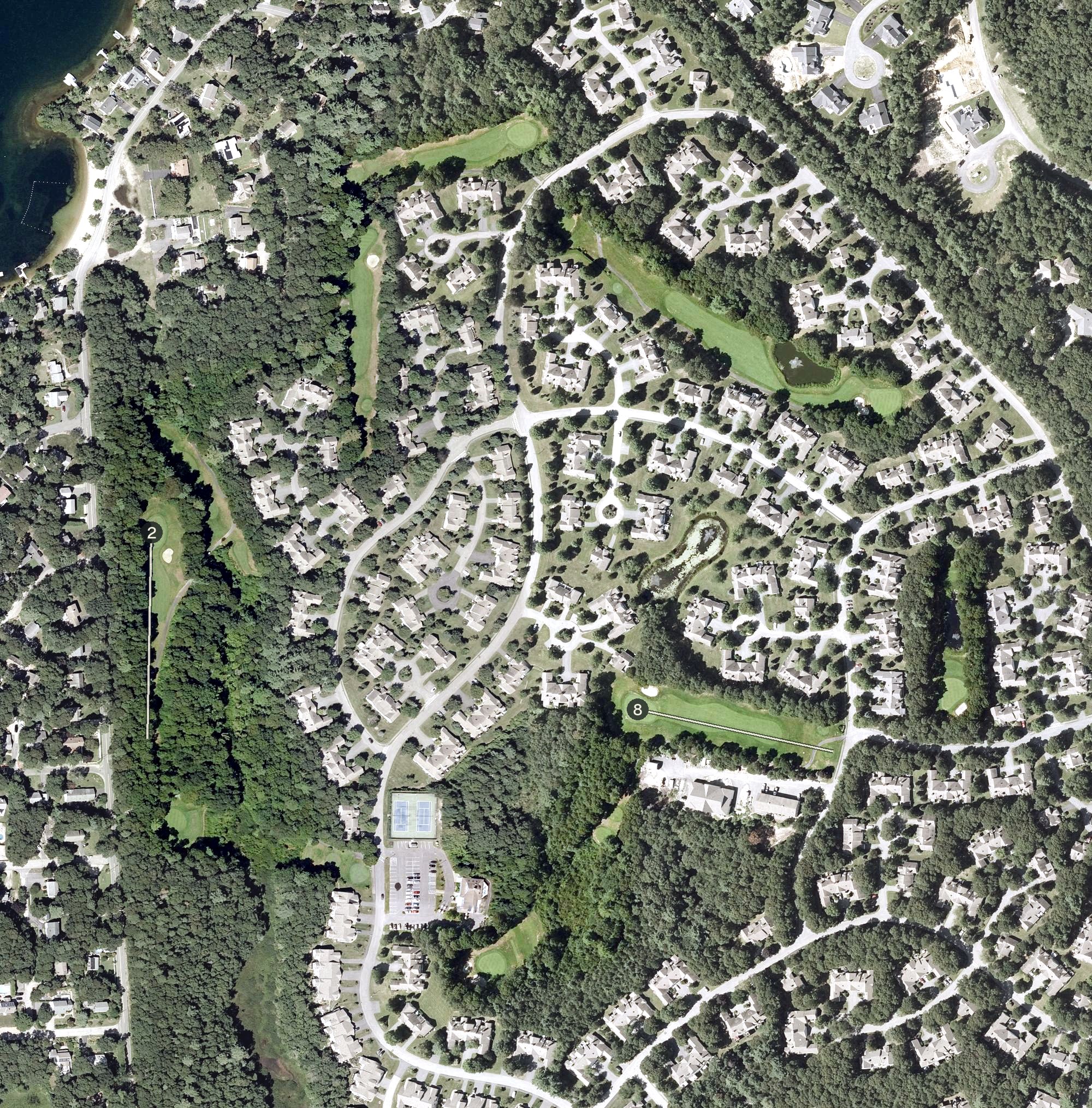 Aerial view of The Golf Club at Southport, MA