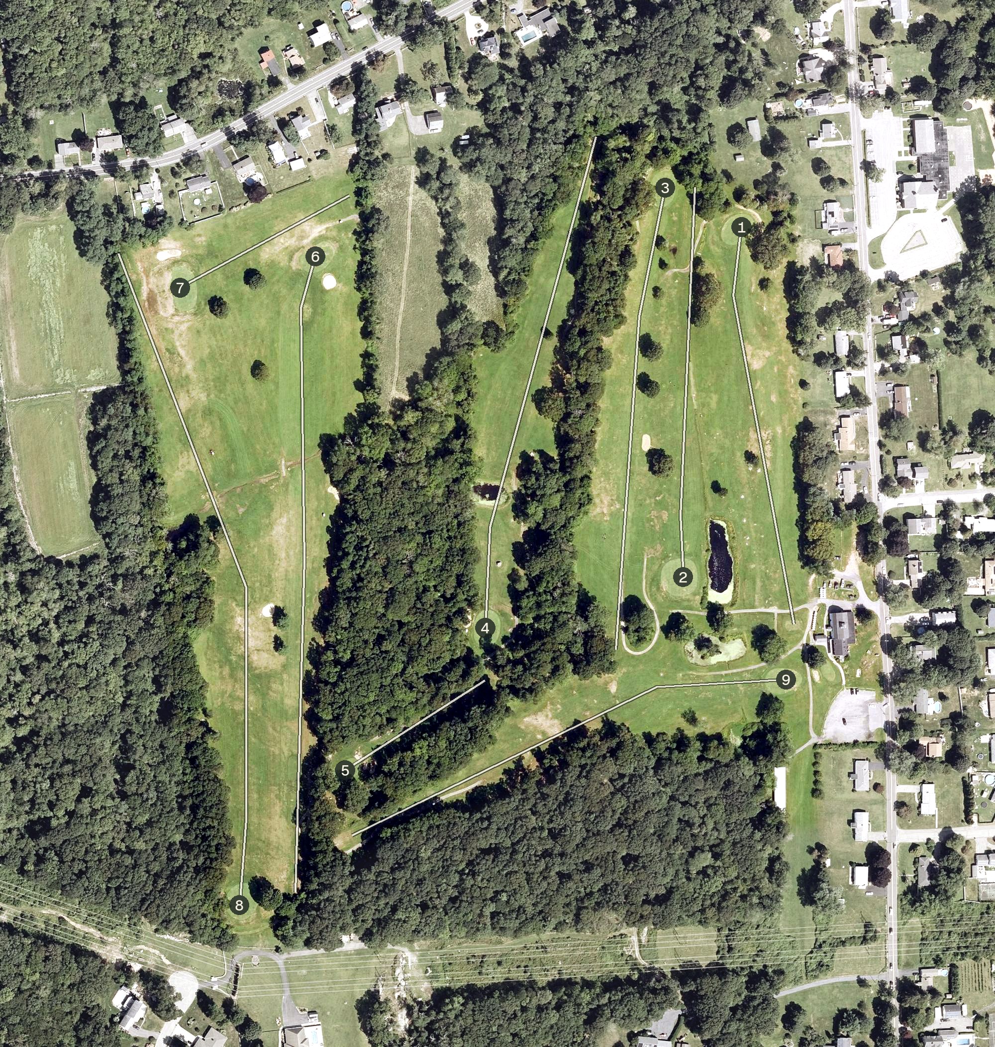 Aerial view of Touisset Country Club, MA