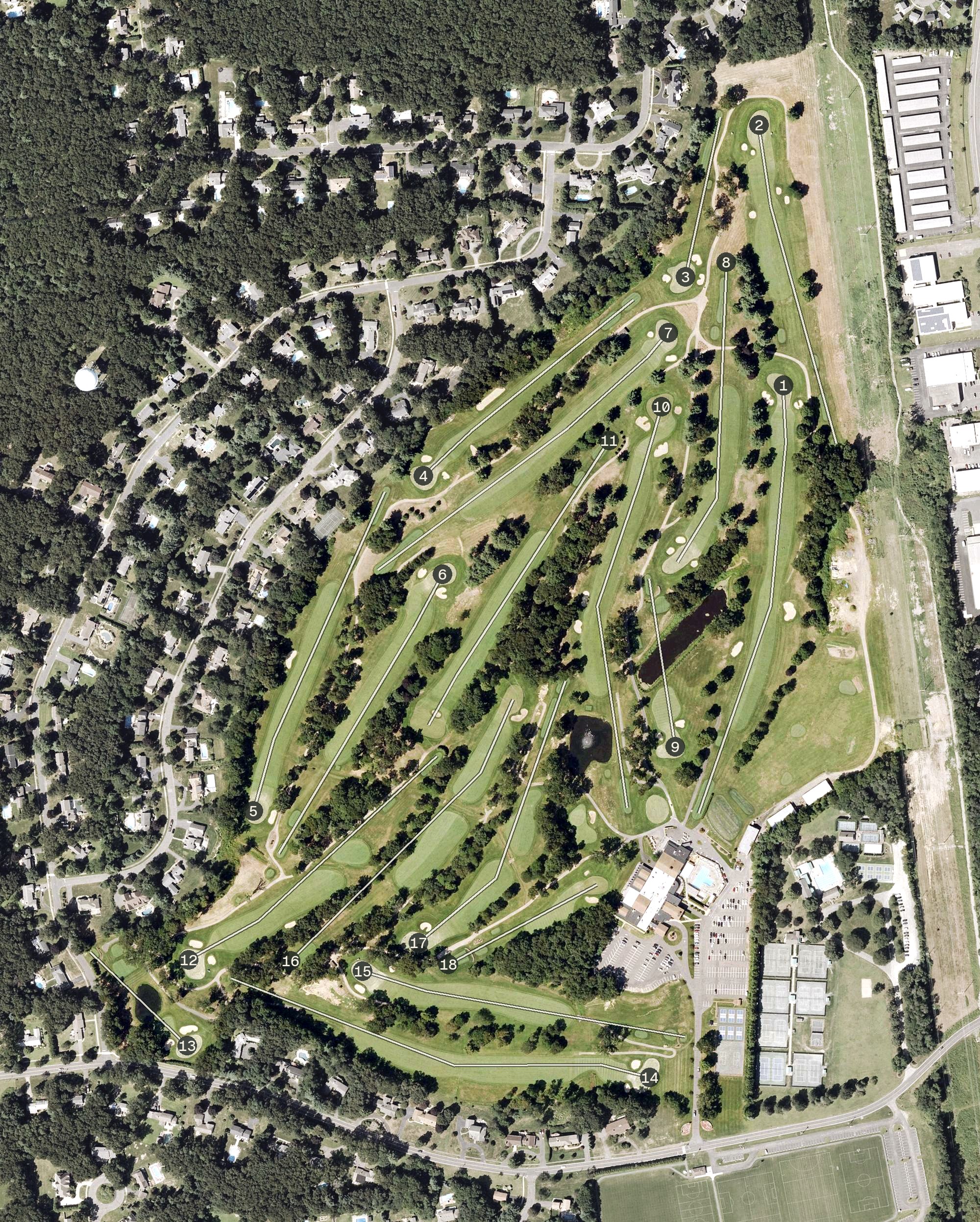 Aerial view of Twin Hills Country Club, MA