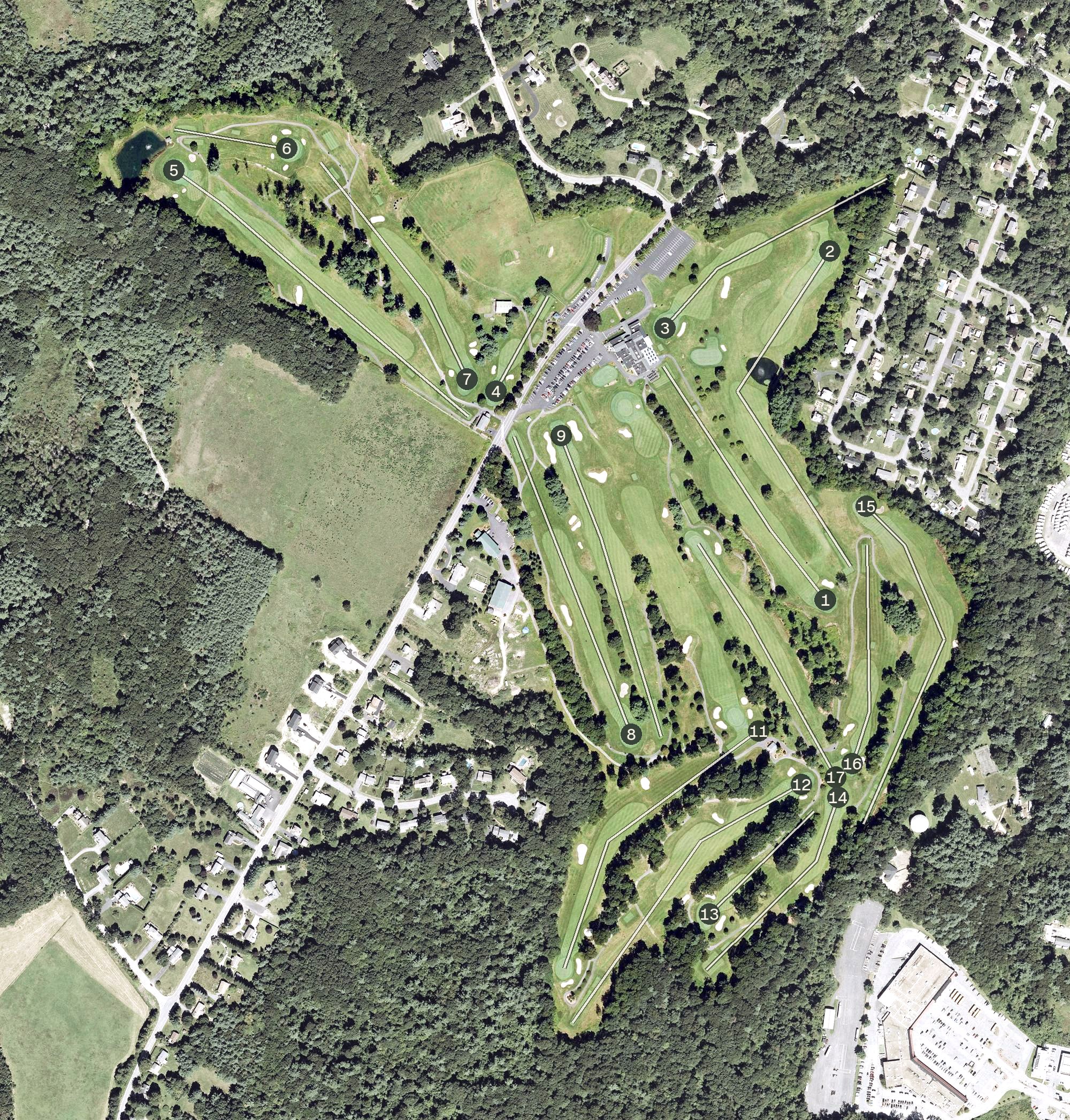 Aerial view of Wachusett Country Club, MA