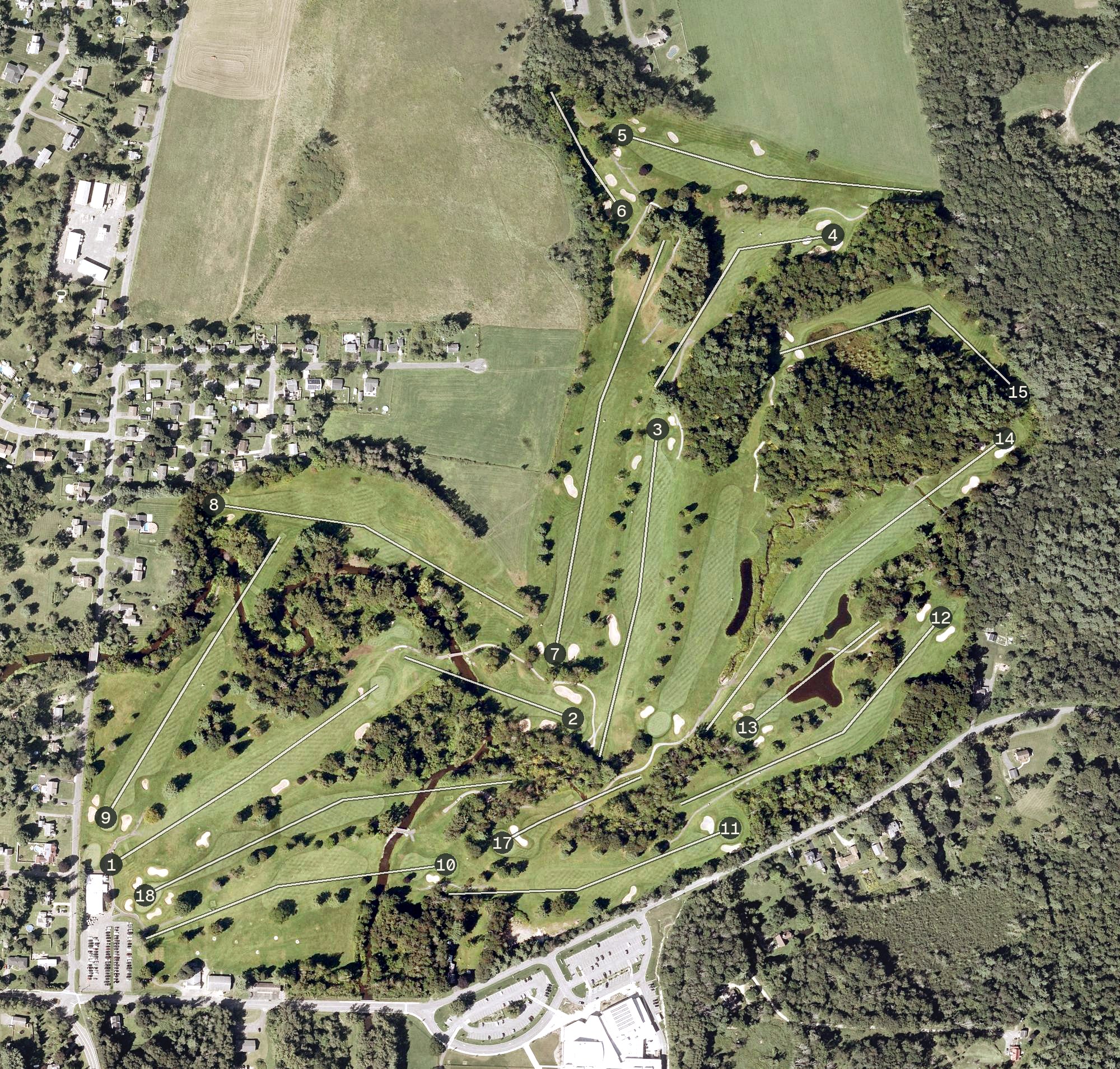 Aerial view of Wahconah Golf & Country Club, MA