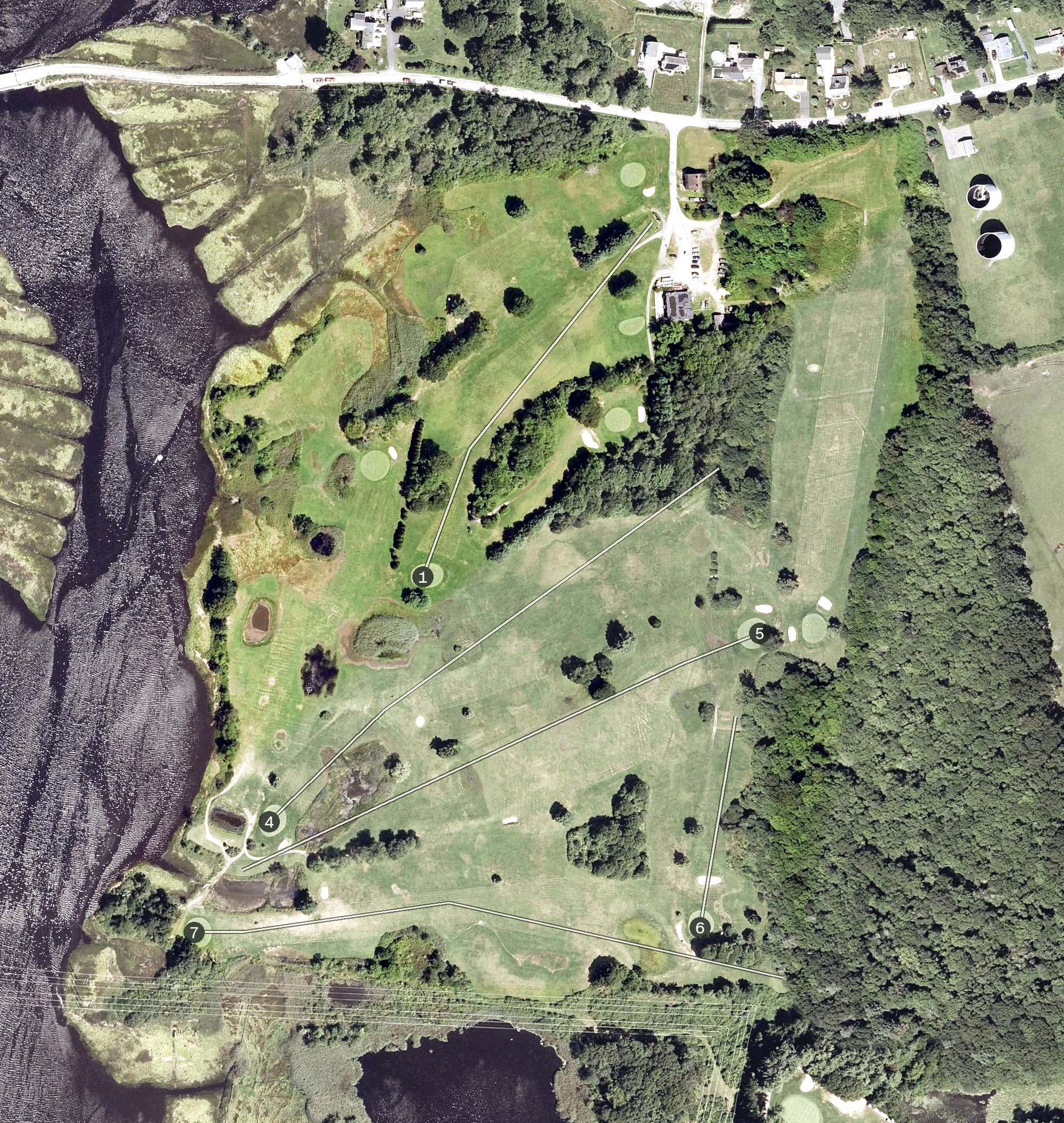 Aerial view of Wampanoag Golf Course, MA