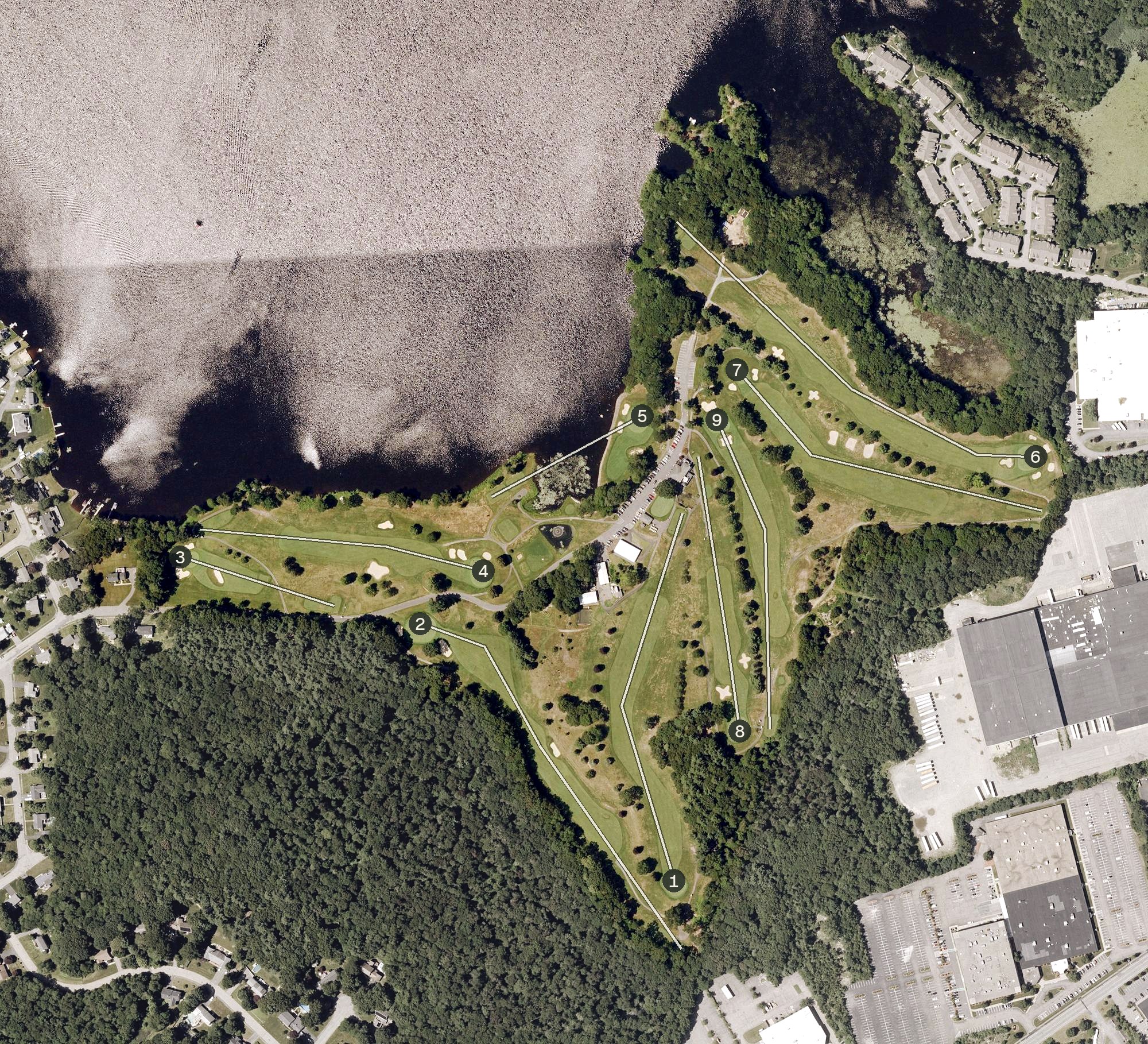Aerial view of Wampatuck Country Club, MA