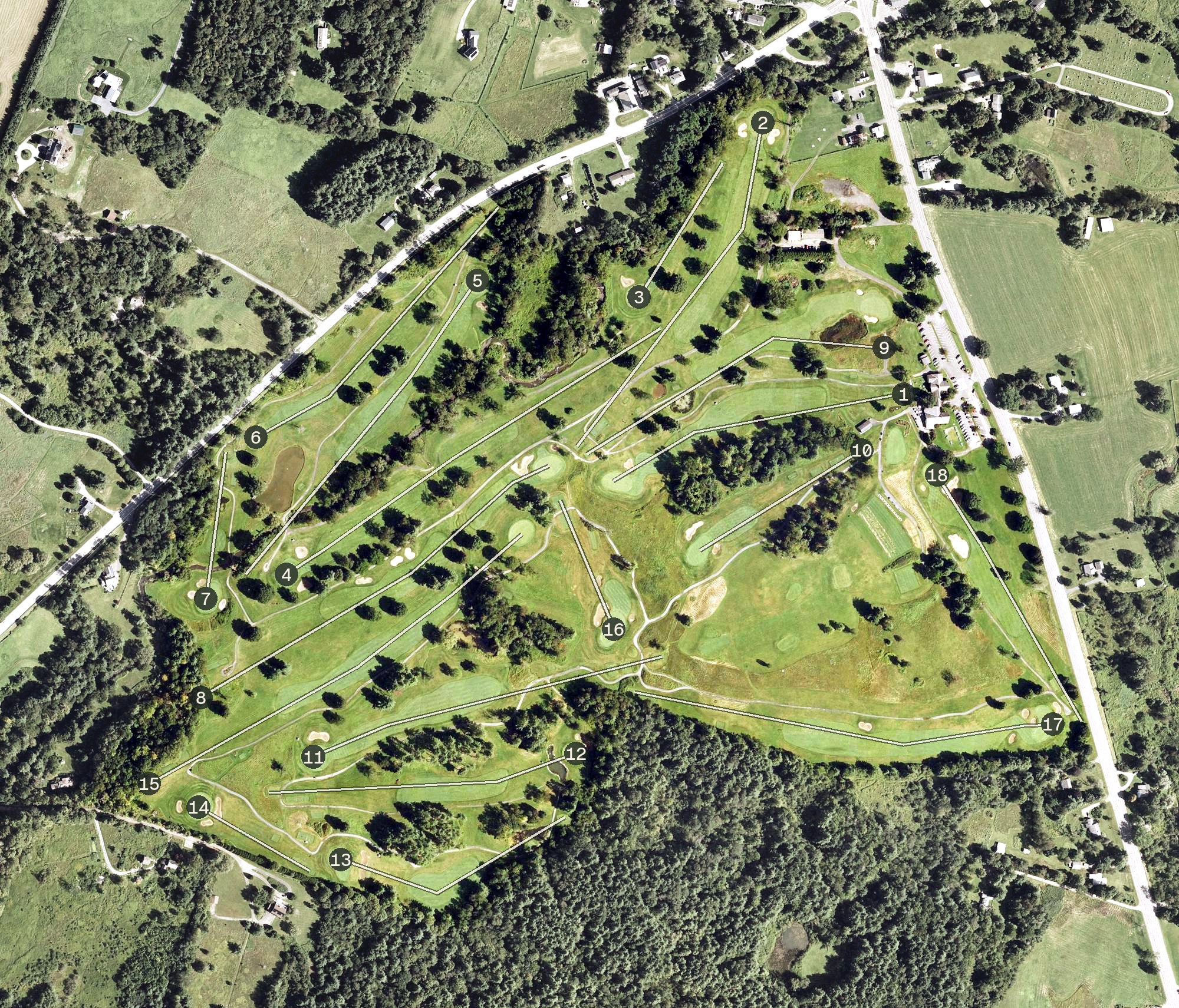 Aerial view of Waubeeka Golf Links, MA