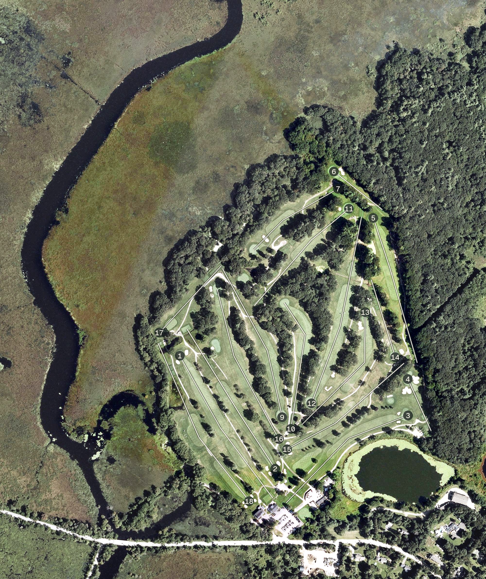Aerial view of Wayland Country Club, MA