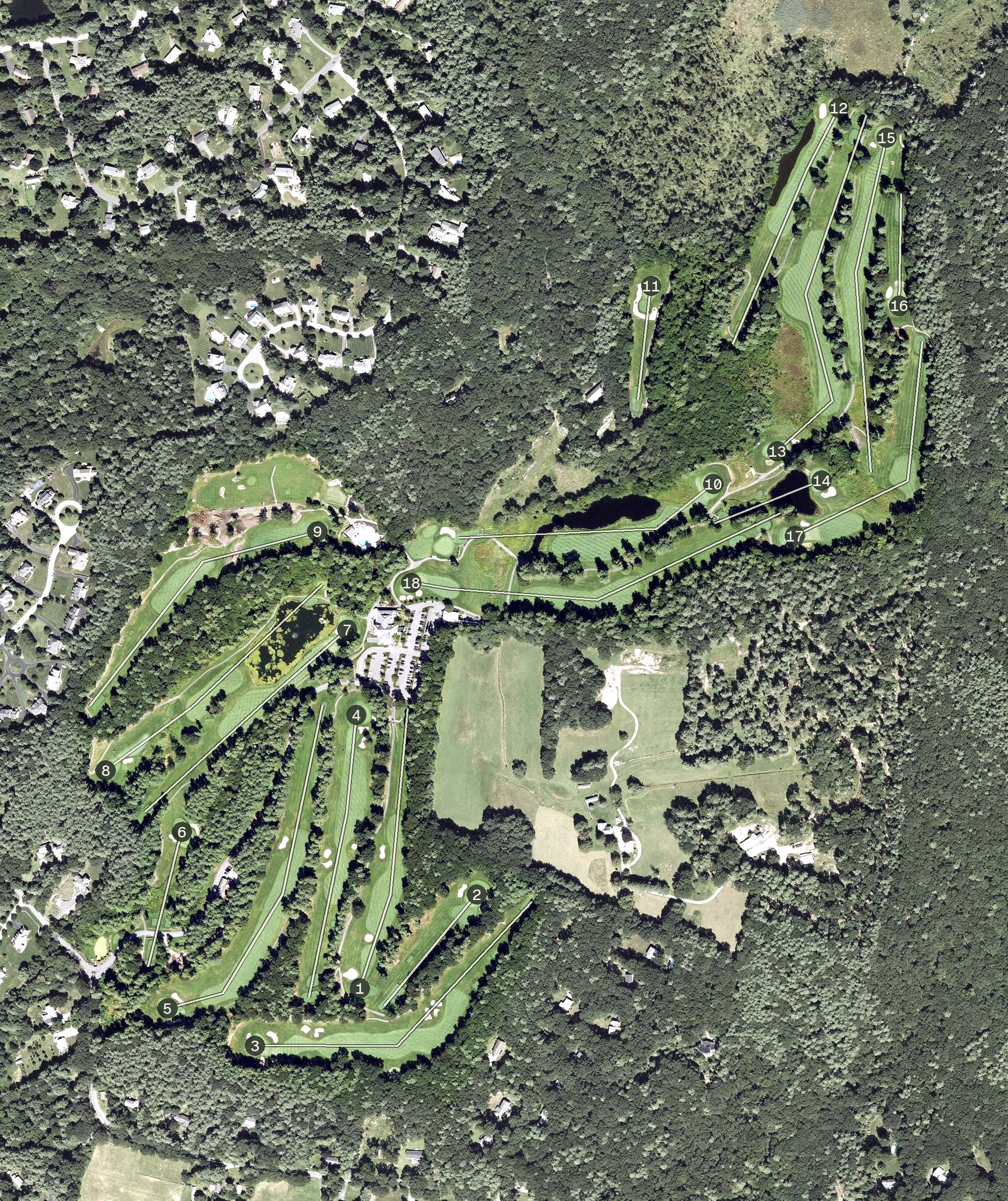 Aerial view of Wedgewood Pines Country Club, MA
