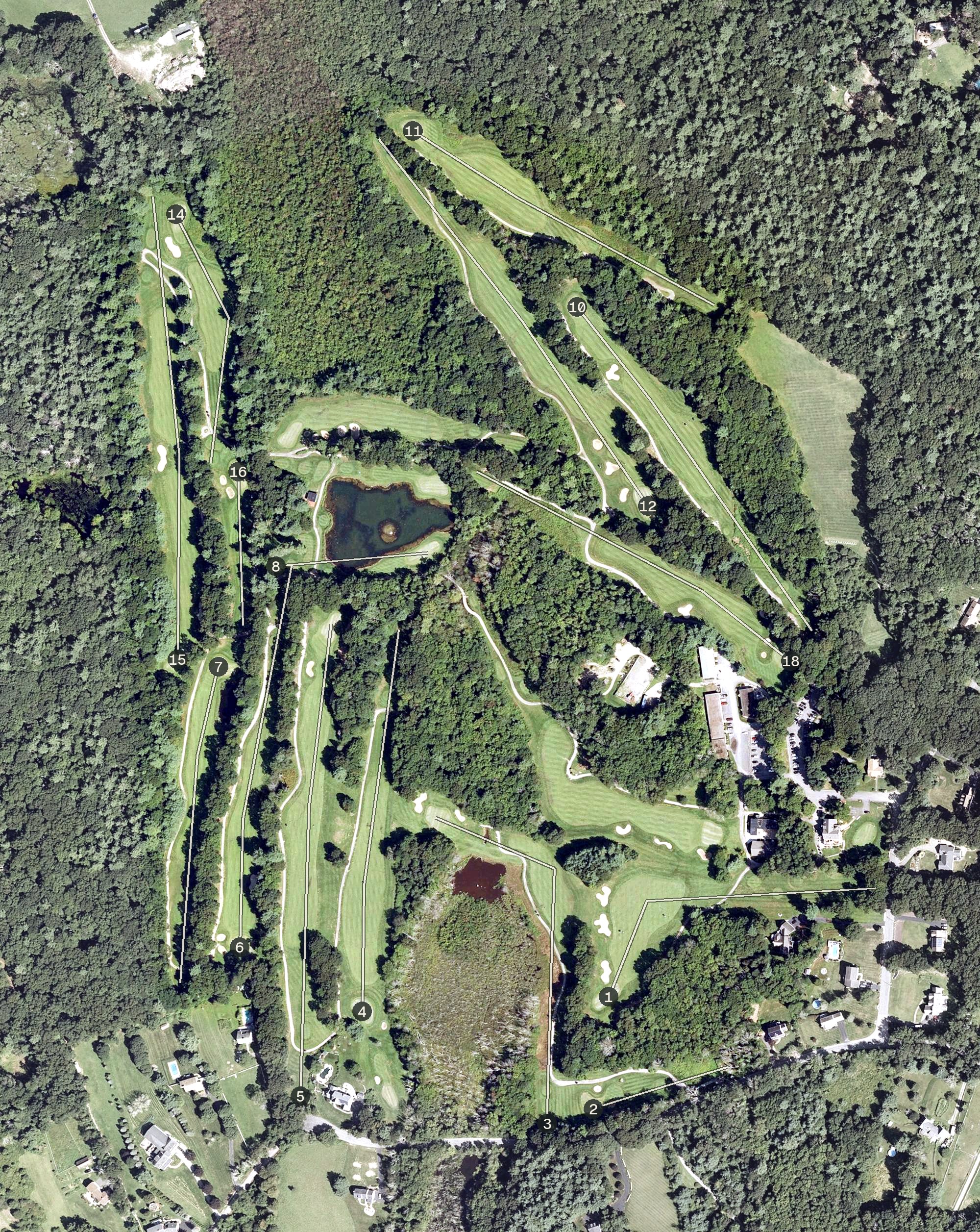 Aerial view of Wentworth Hills Country Club, MA
