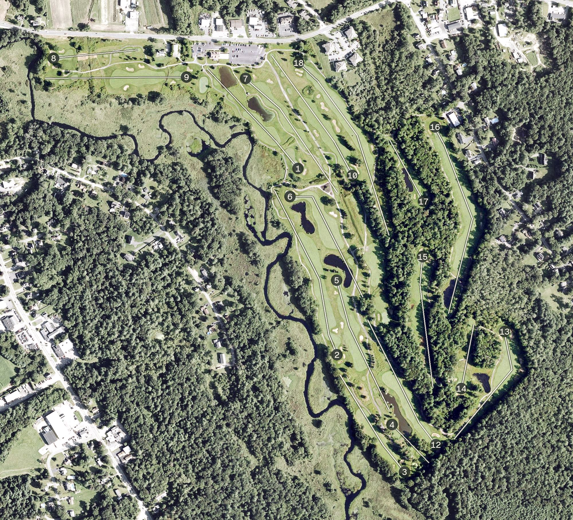 Aerial view of West Bridgewater Country Club, MA