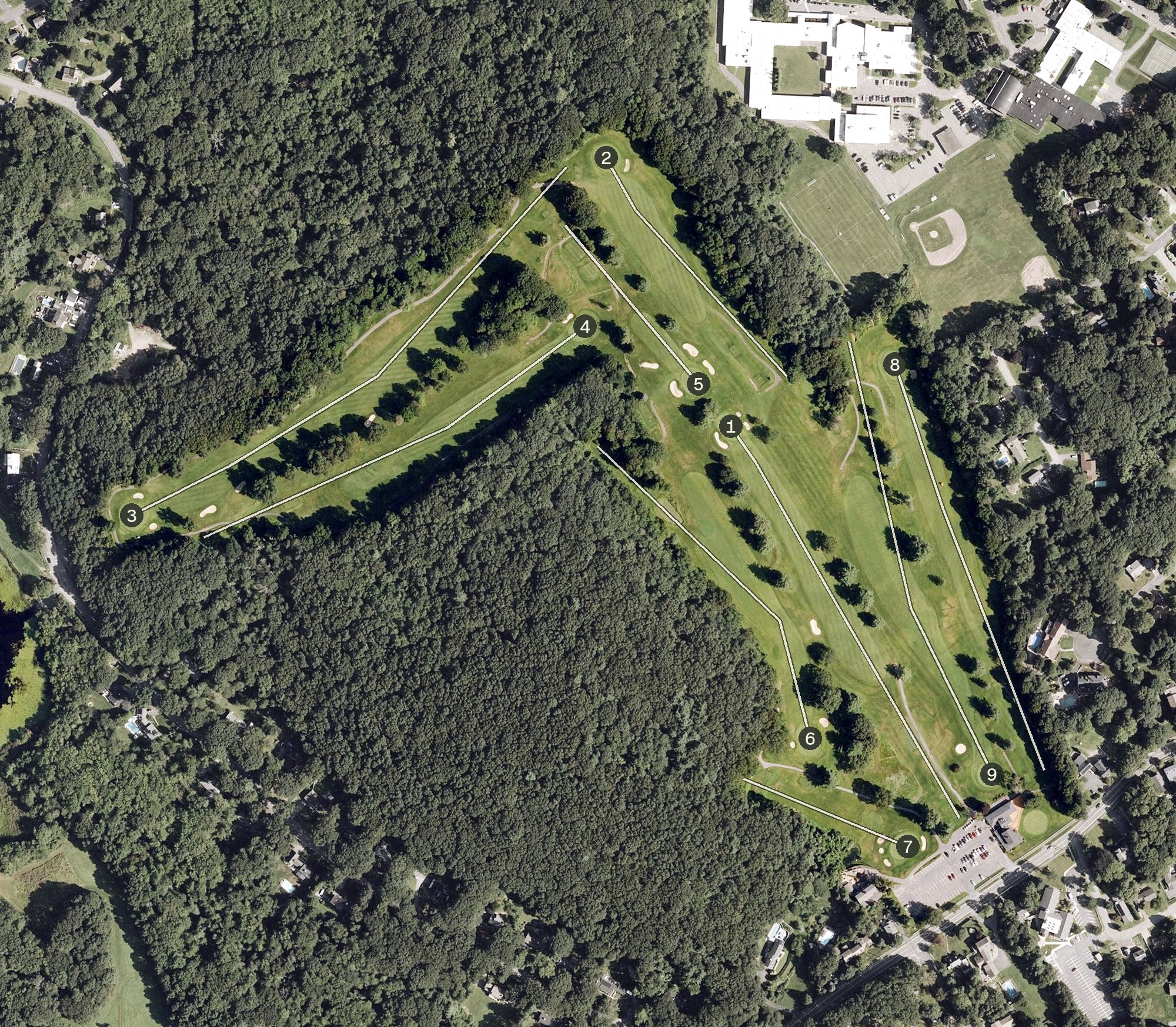Aerial view of Westborough Country Club, MA