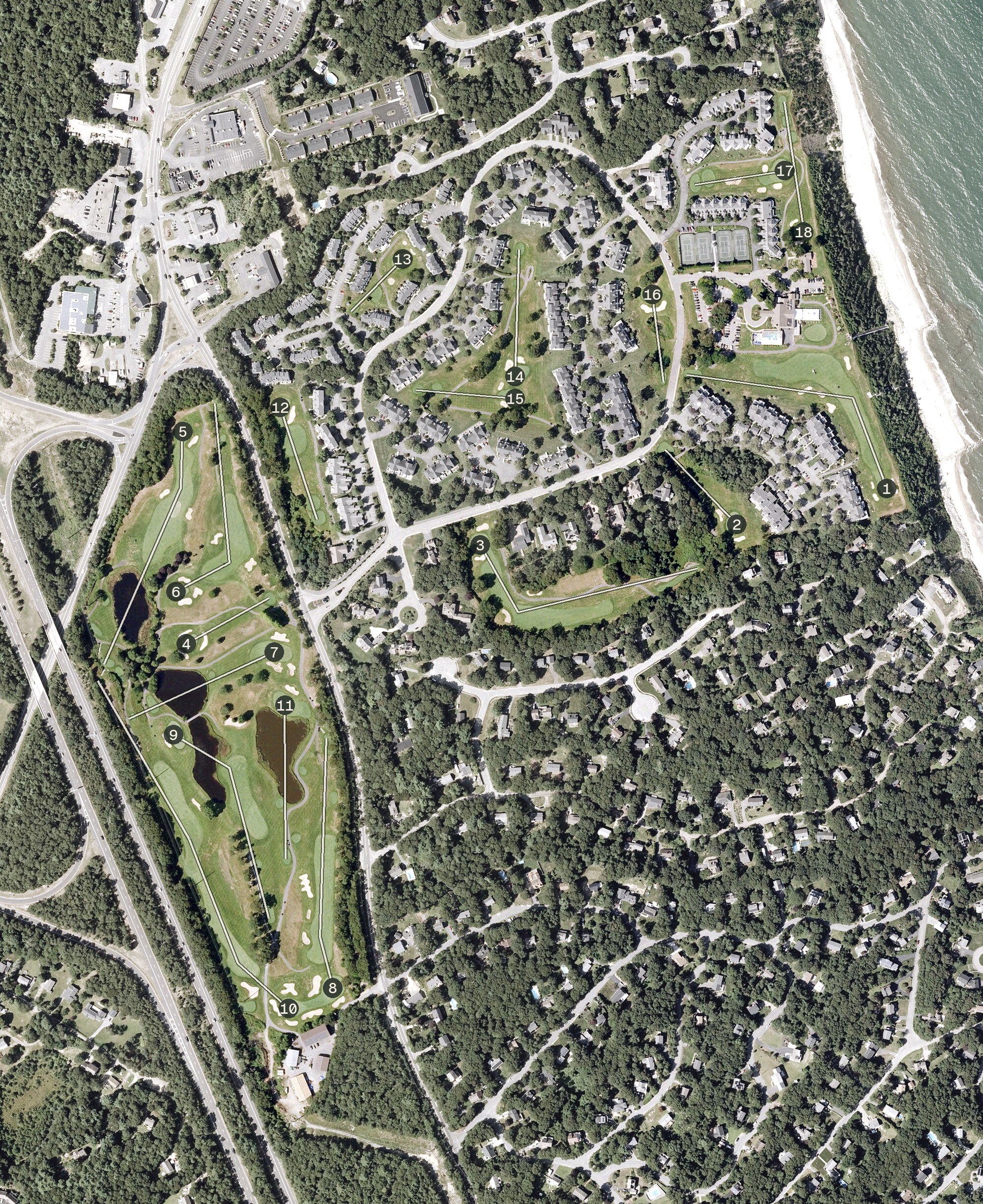 Aerial view of White Cliffs Country Club, MA