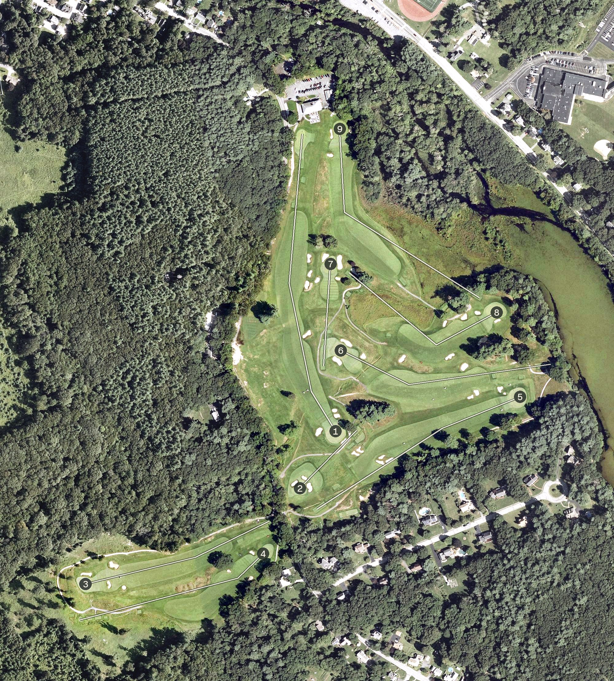 Aerial view of Whitinsville Golf Club, MA