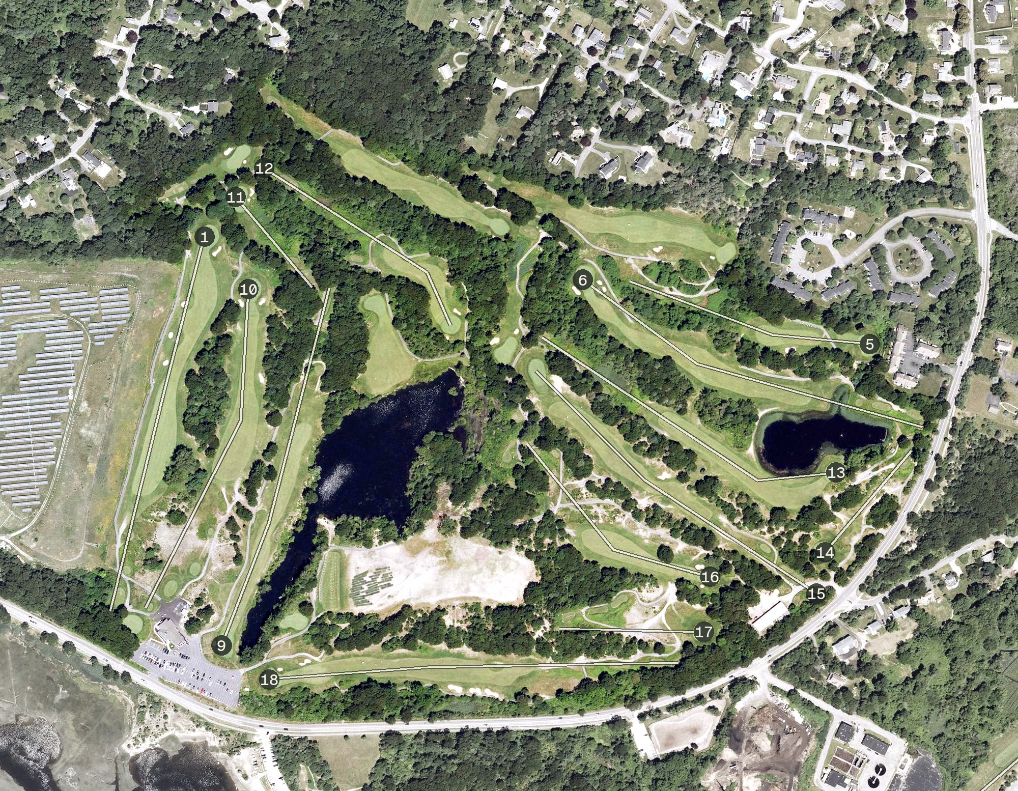 Aerial view of Widow's Walk Golf Course, MA