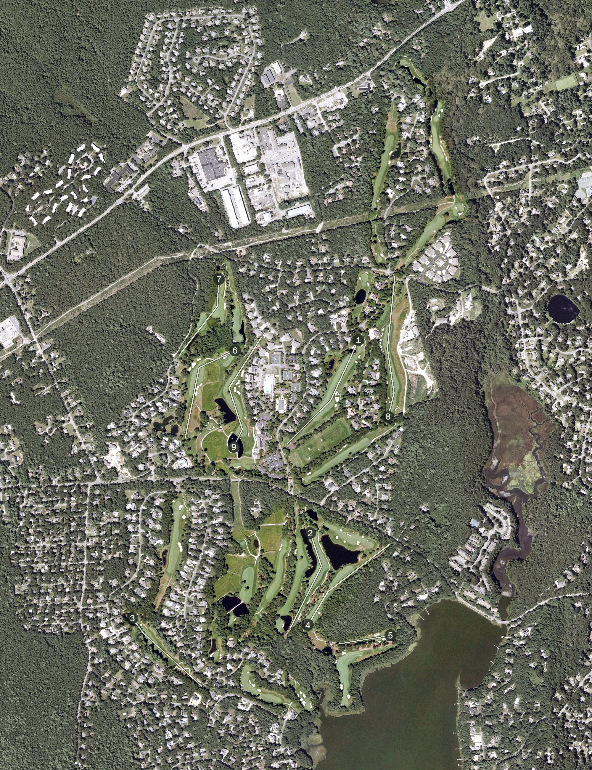 Aerial view of Willowbend Country Club, MA