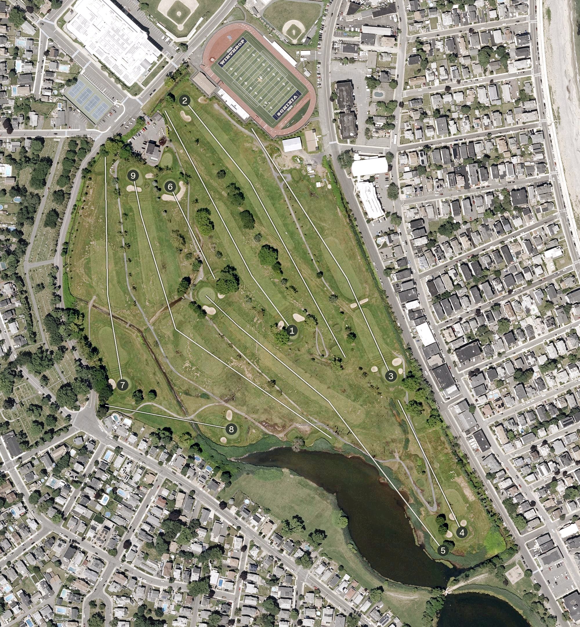 Aerial view of Winthrop Golf Club, MA