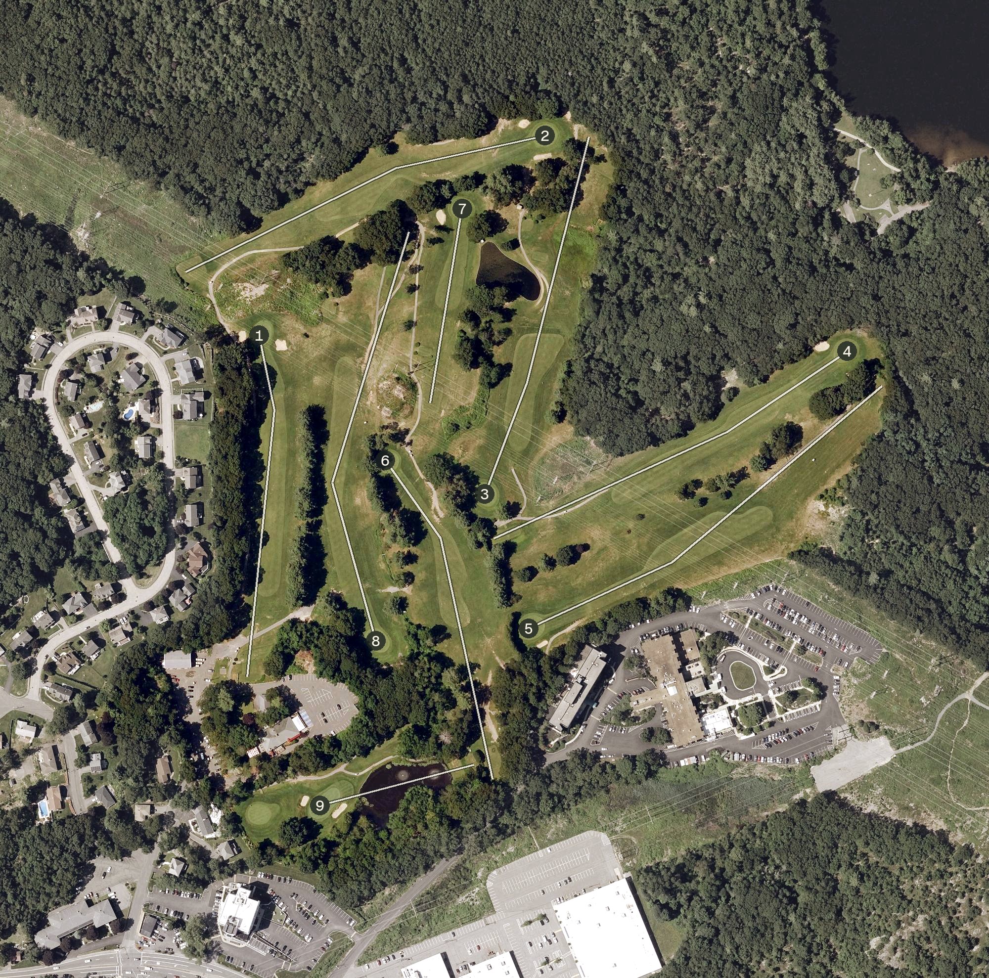 Aerial view of Woburn Country Club, MA