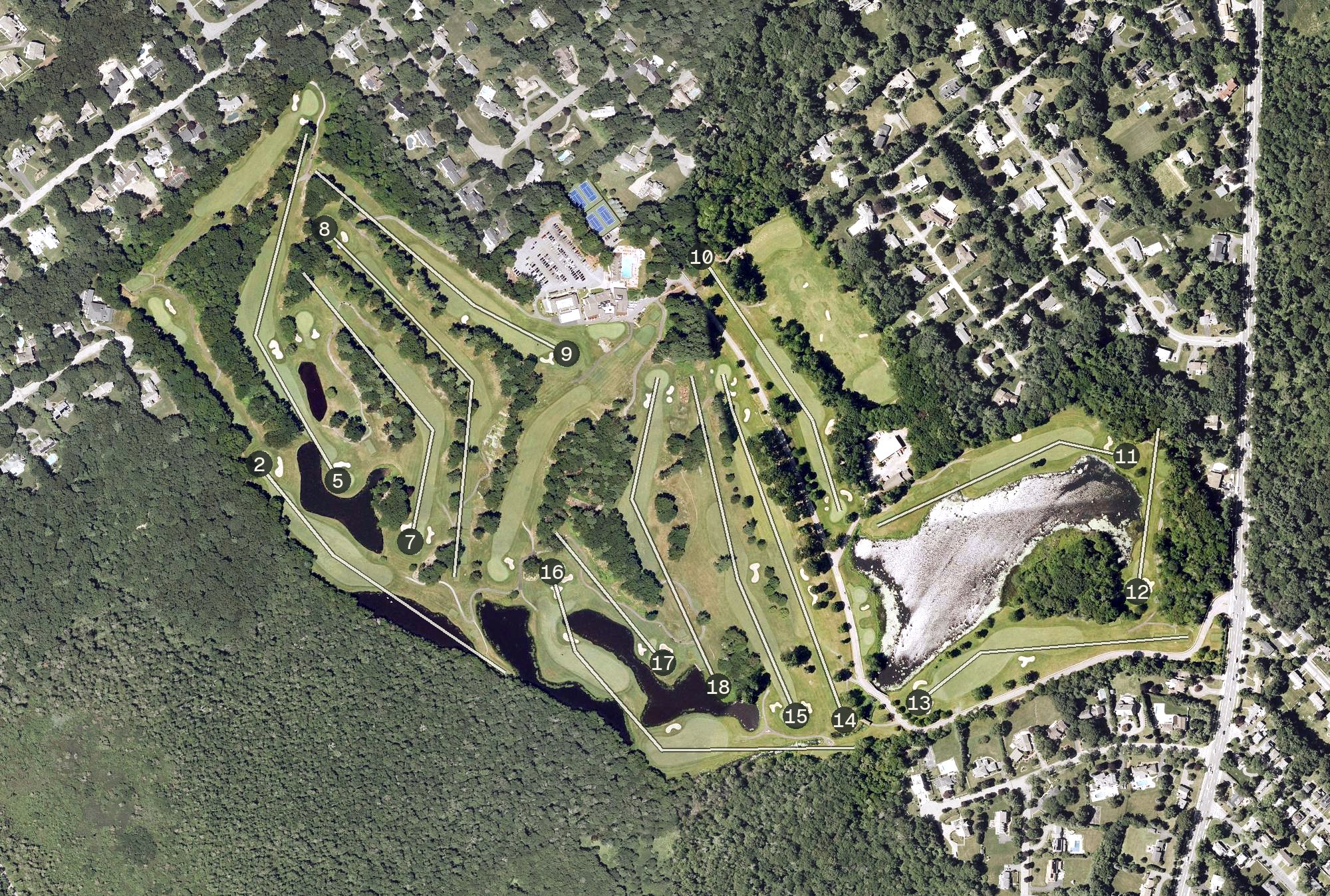 Aerial view of Wollaston Golf Club, MA