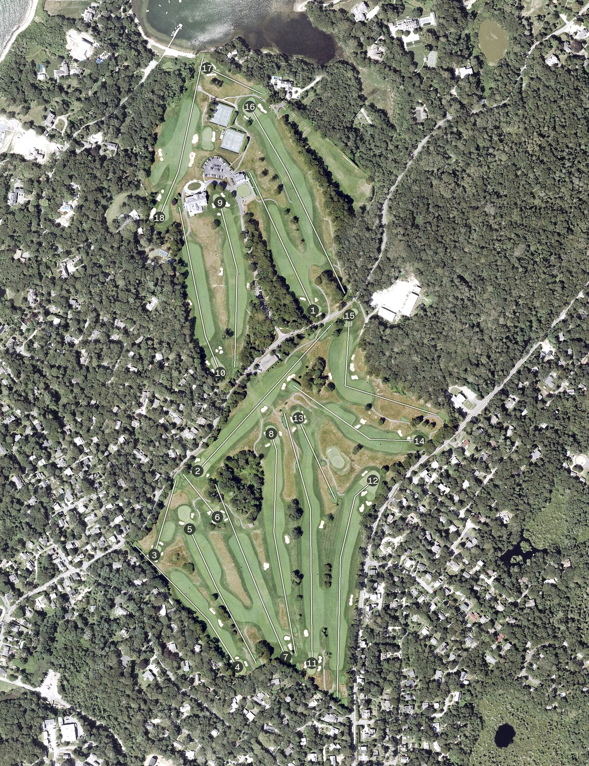 Aerial view of Woods Hole Golf Club, MA