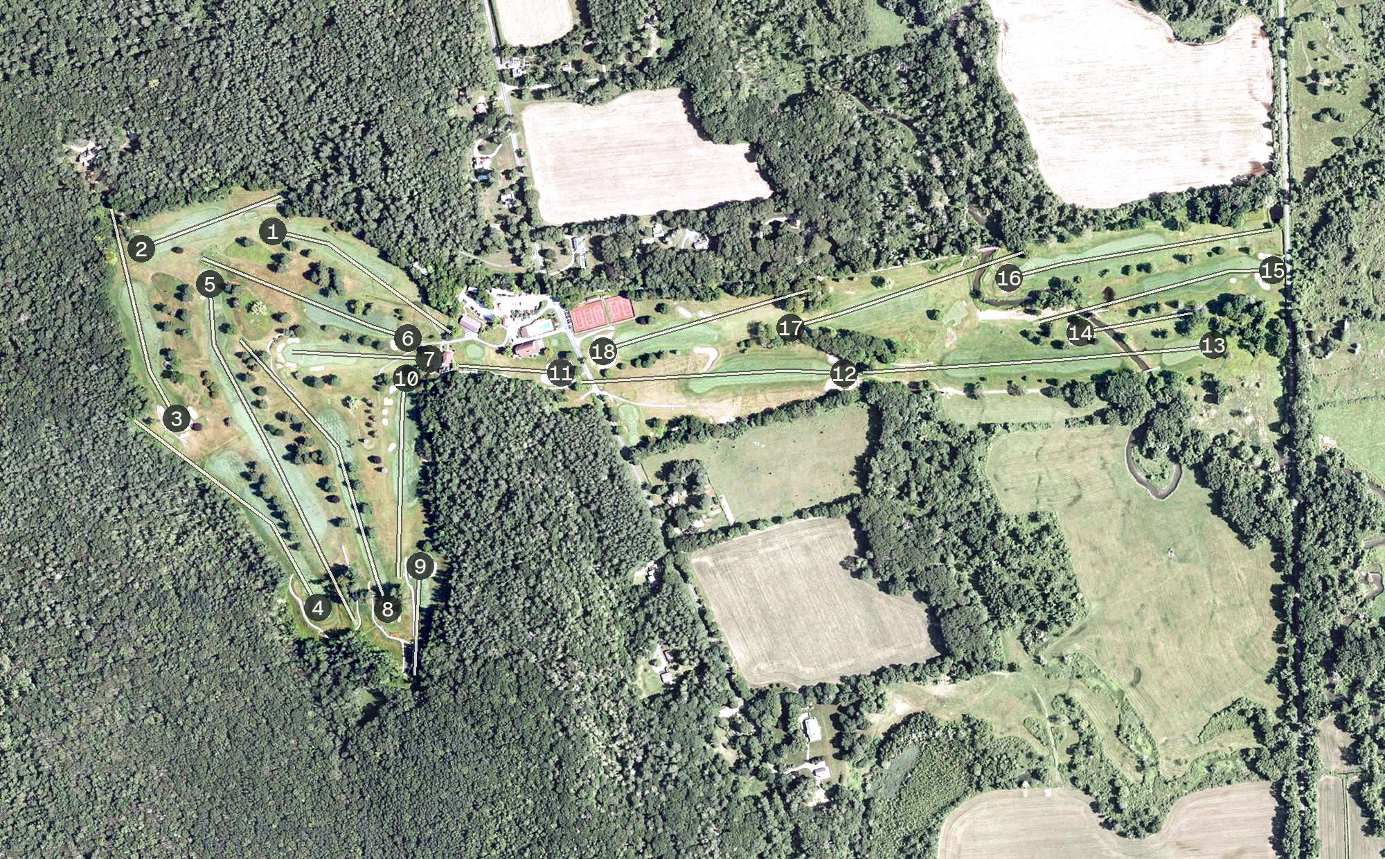 Aerial view of Wyantenuck Country Club, MA