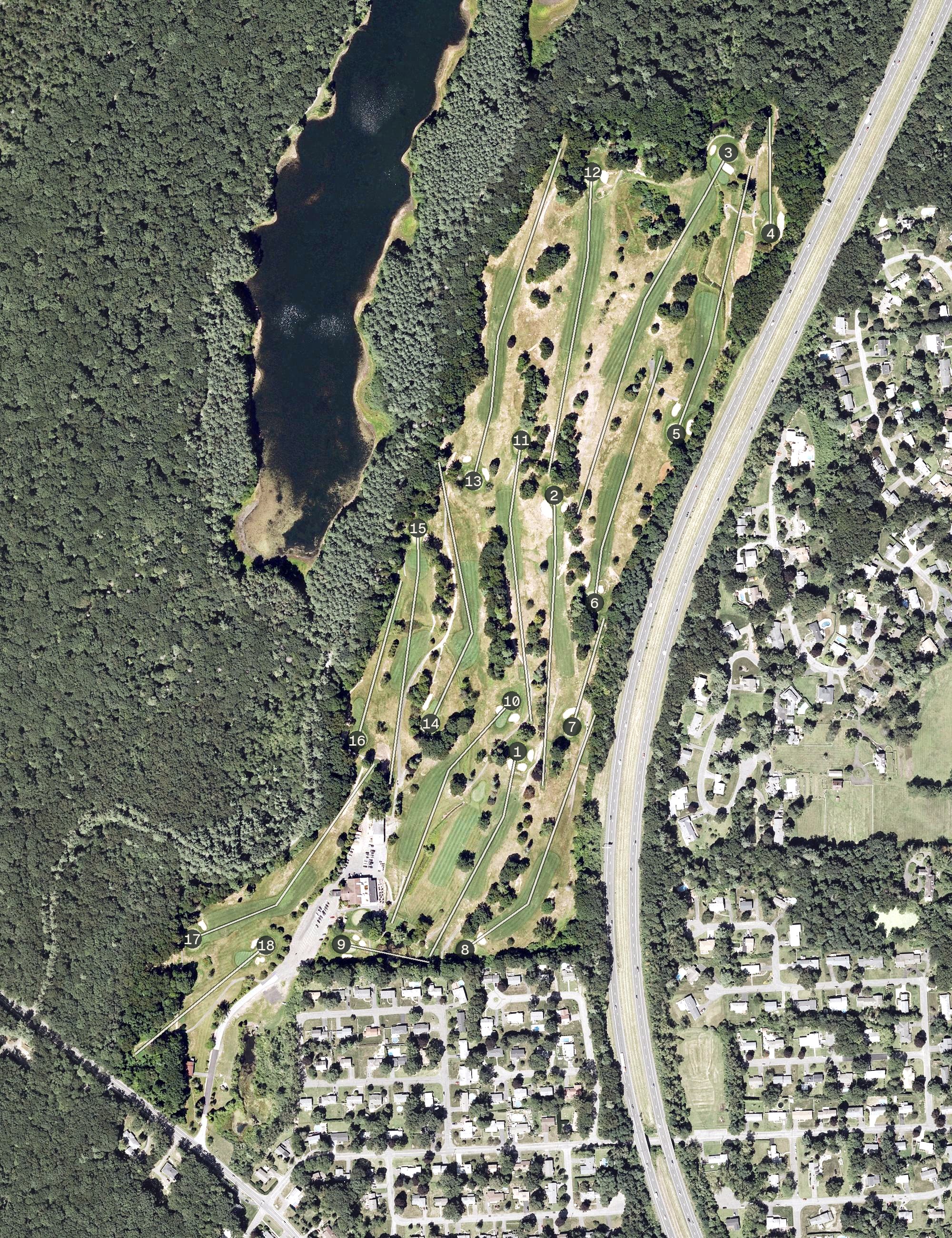 Aerial view of Wyckoff Country Club, MA